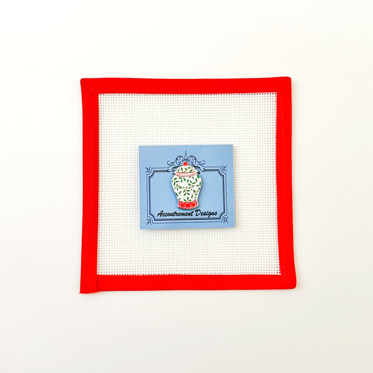Mistletoe Ginger Jar NeedleminderAccoutrement DesignsNeedleminderThe Red Thread Atelier