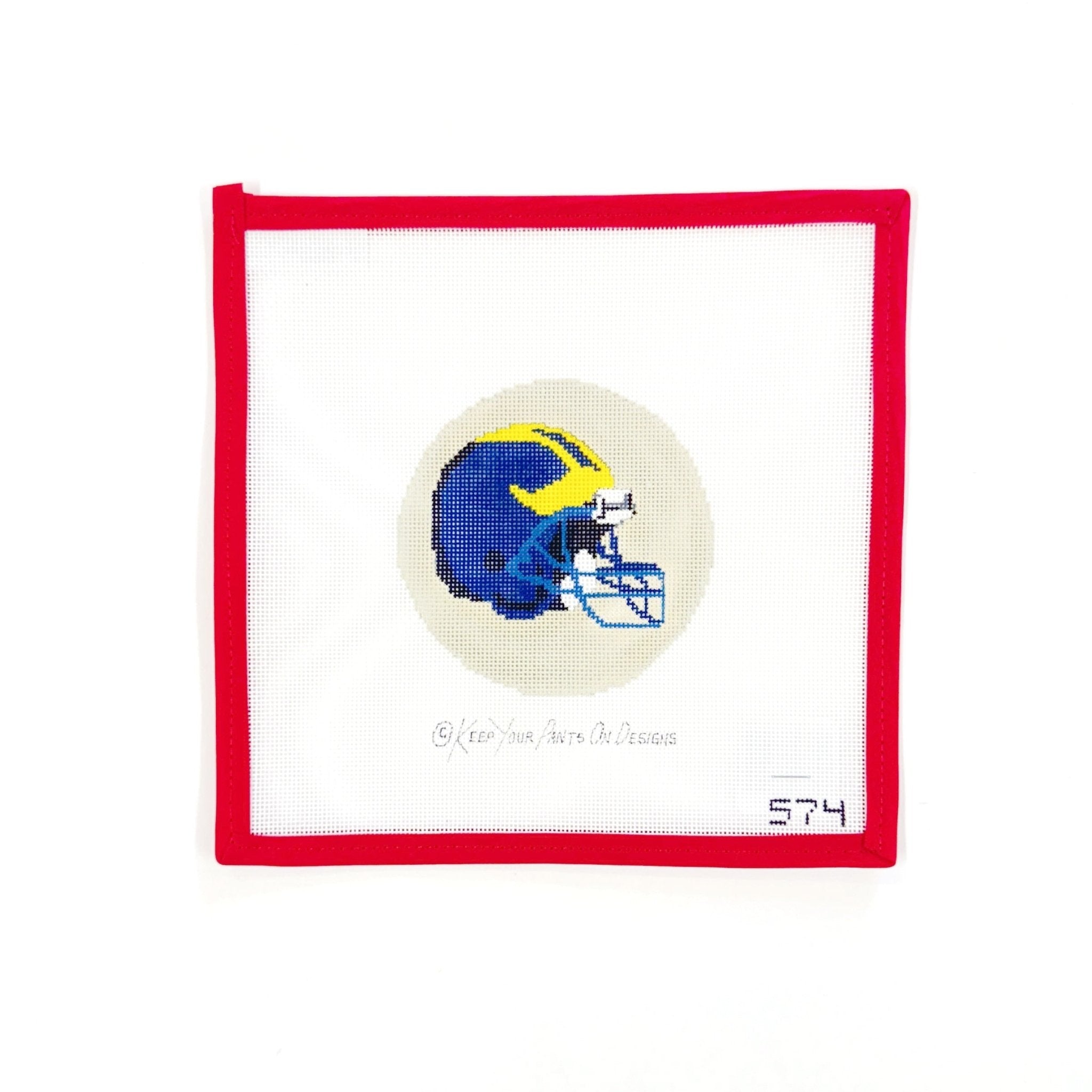 Michigan Wolverines HelmetCBK NeedlepointCanvasThe Red Thread Atelier