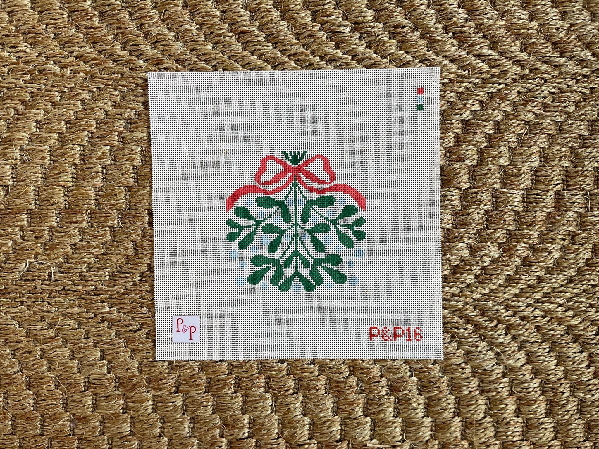4” x 4” Mistletoe CoasterPenny and PennyThe Red Thread Atelier