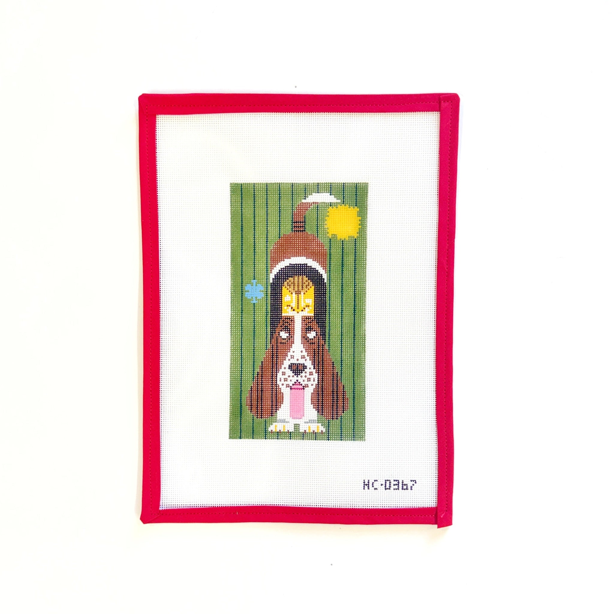 Basset Hound Seat OrnamentMeredith CollectionCanvasThe Red Thread Atelier