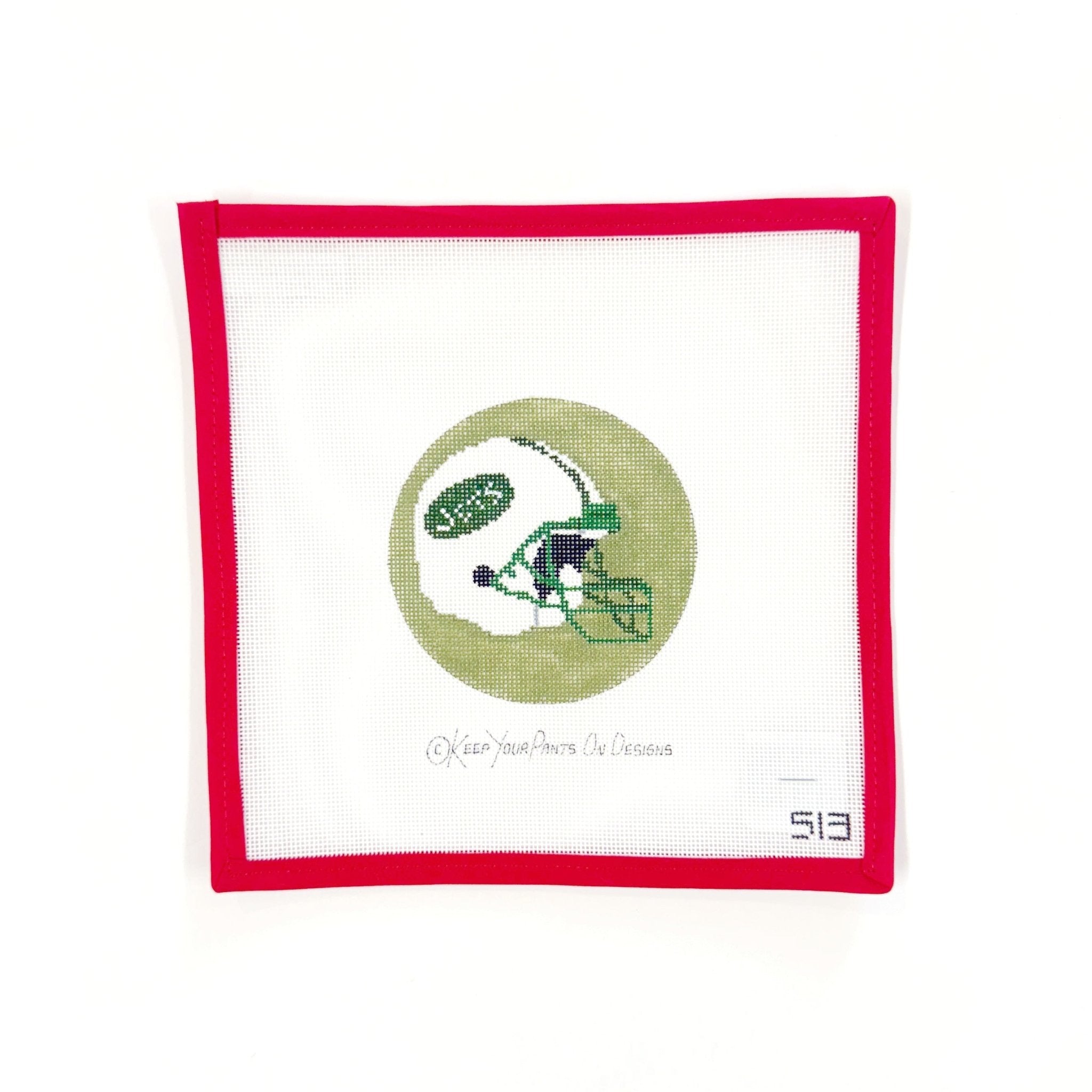 Jets HelmetCBK NeedlepointCanvasThe Red Thread Atelier