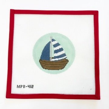 Antique Little BoatAtlantic BlueCanvasThe Red Thread Atelier