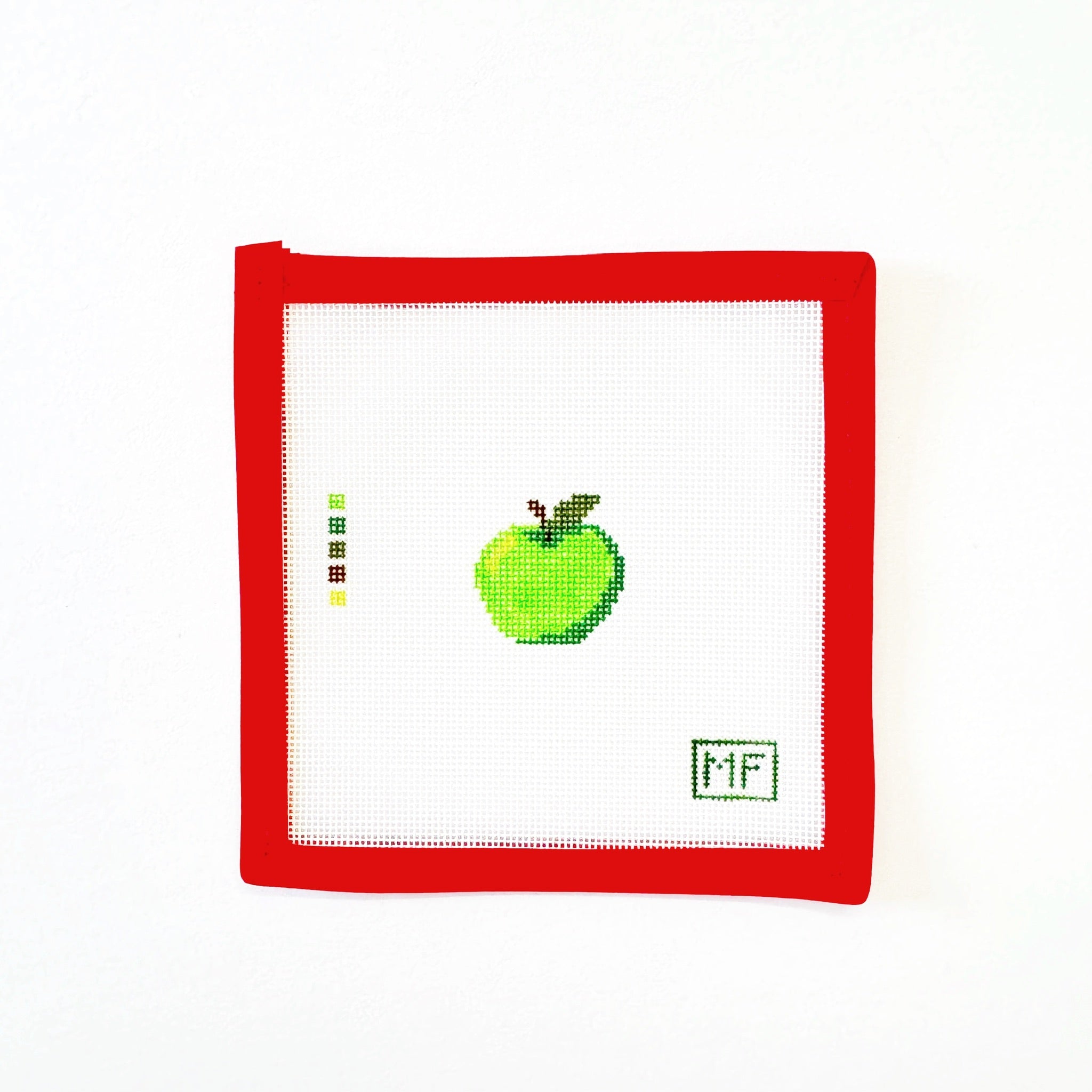 Mini Green AppleMF NeedlepointCanvasThe Red Thread Atelier