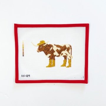 Texas LonghornAtlantic BlueCanvasThe Red Thread Atelier