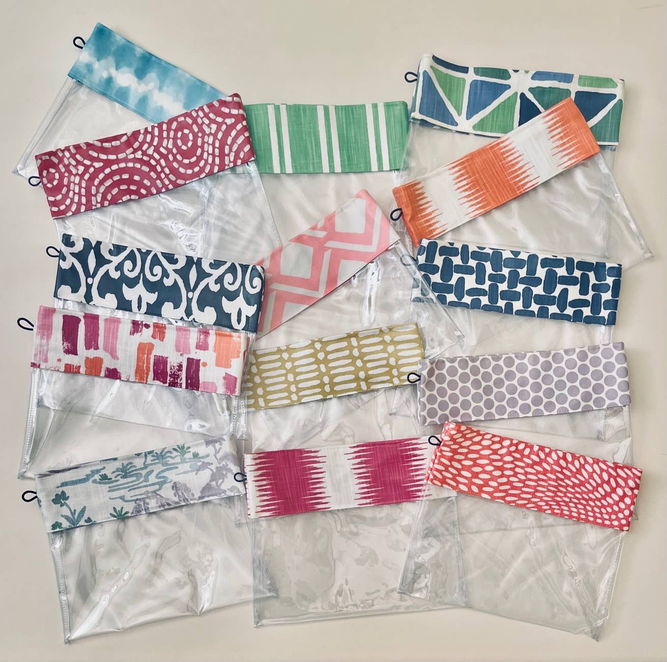 Porta Organizer Bag (two gallon size wide): Lime popsicle (lime green and white)