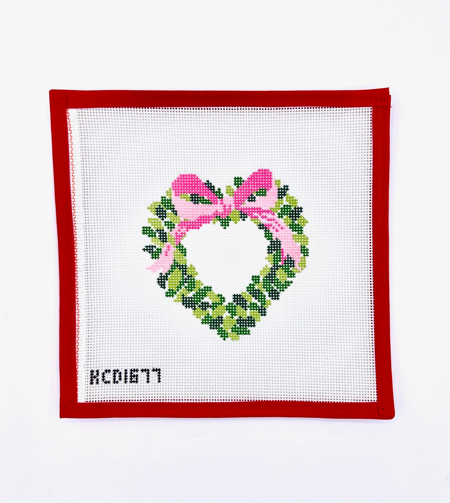 Heart Shaped Wreath w Pink Bow