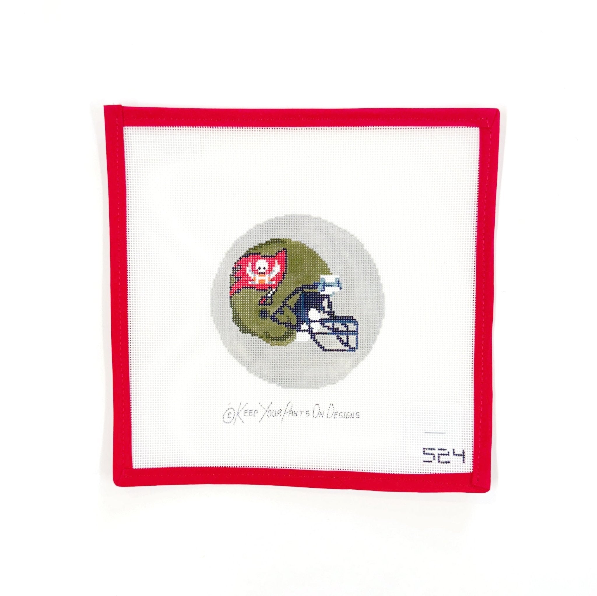 Tampa Bay Bucs HelmetCBK NeedlepointCanvasThe Red Thread Atelier