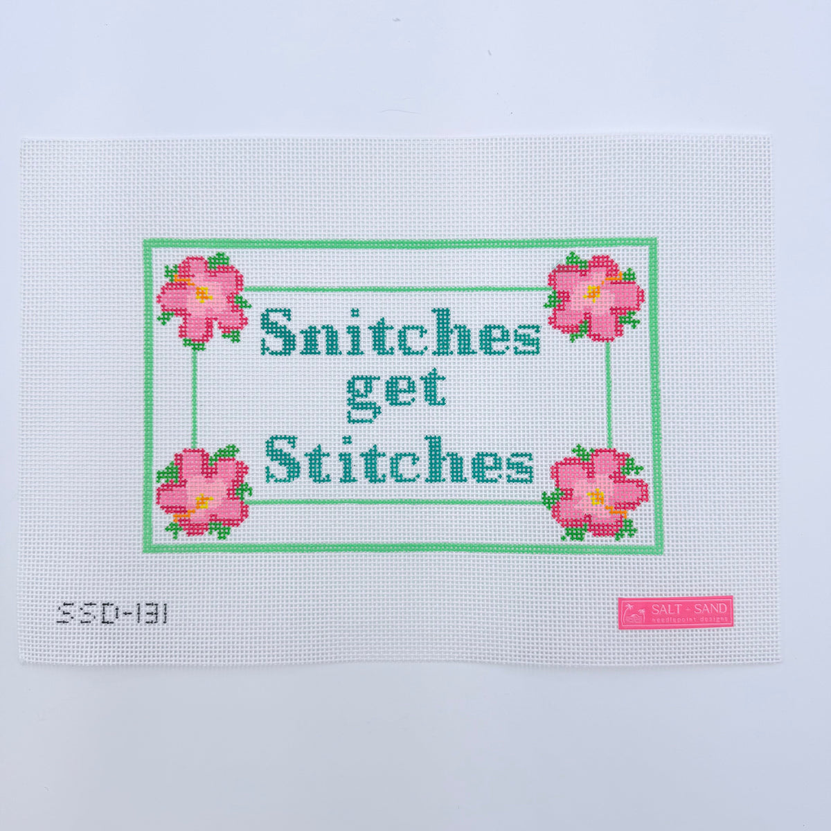 Snitches Get Stitches needlepoint canvas by Salt & Sand Designs