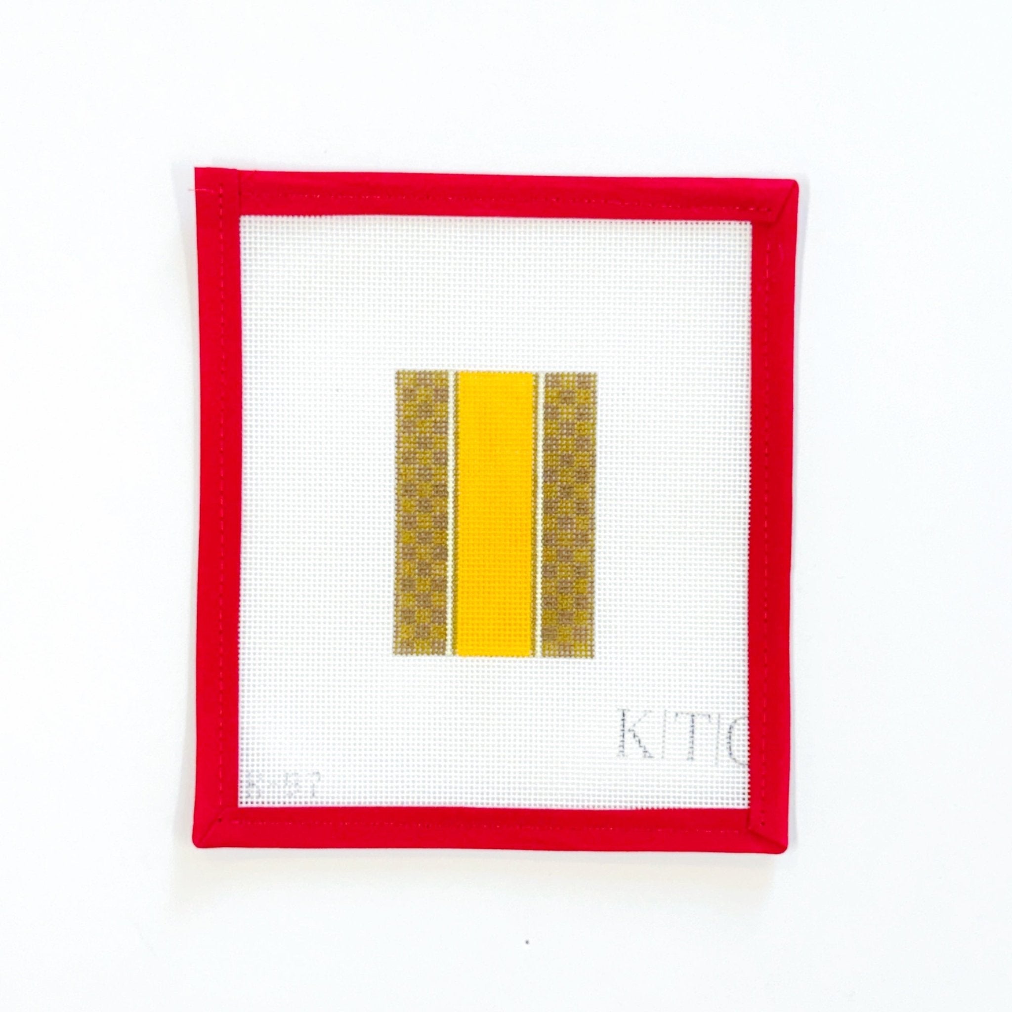 Brown Check Luggage TagRachel BarriCanvasThe Red Thread Atelier