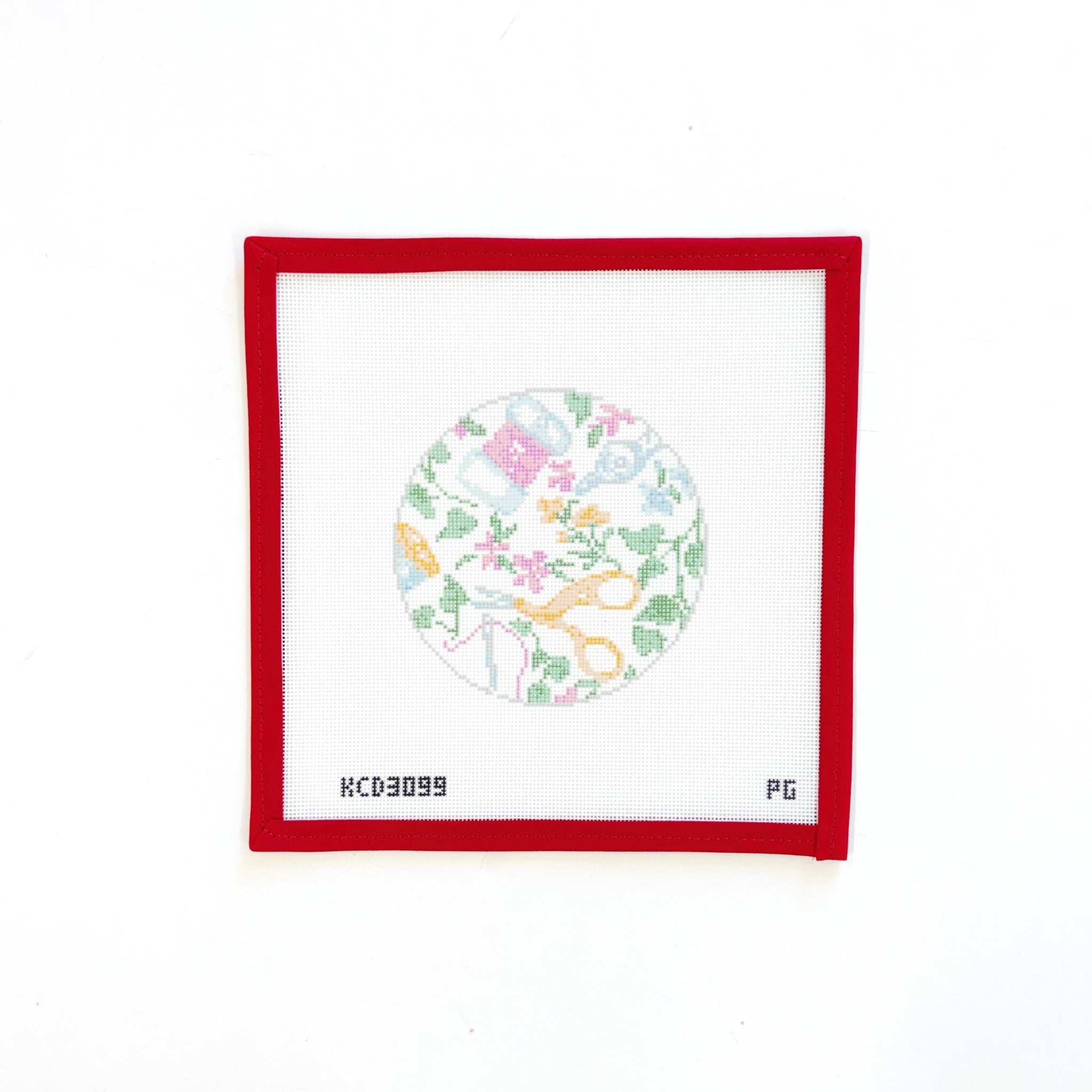 Needlepoint Print RoundKCNCanvasThe Red Thread Atelier