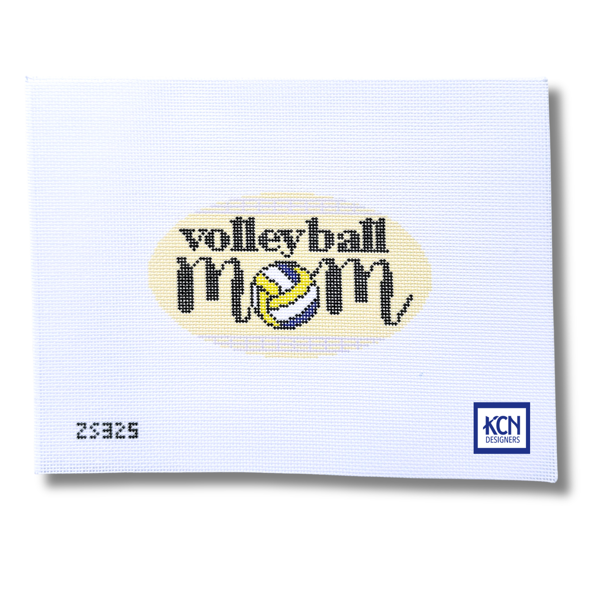 Volleyball Mom needlepoint canvas by Ziggy Stitches for KCN Designers