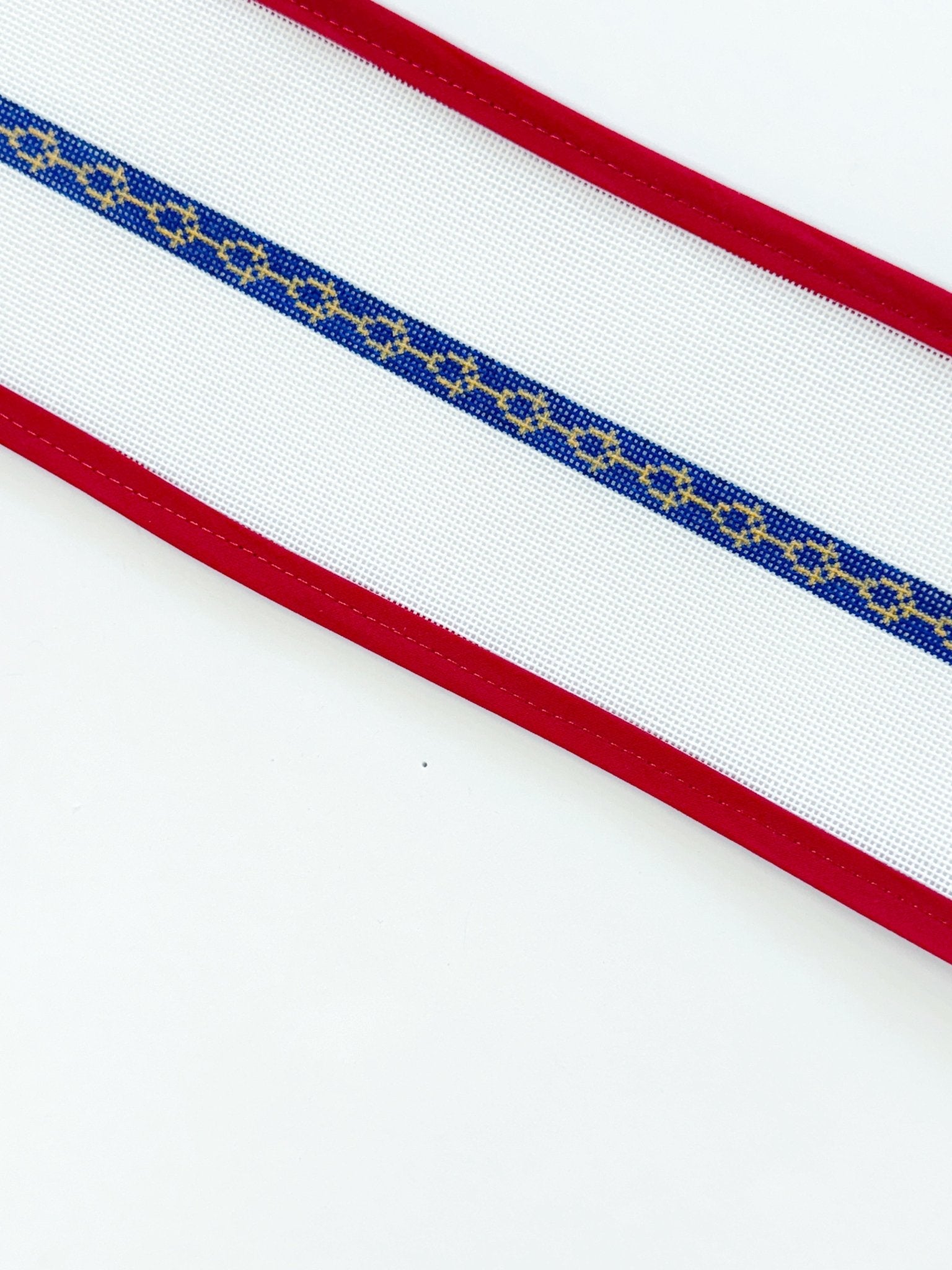 Navy Chain Wrap BraceletAnne Fisher NeedlepointCanvasThe Red Thread Atelier