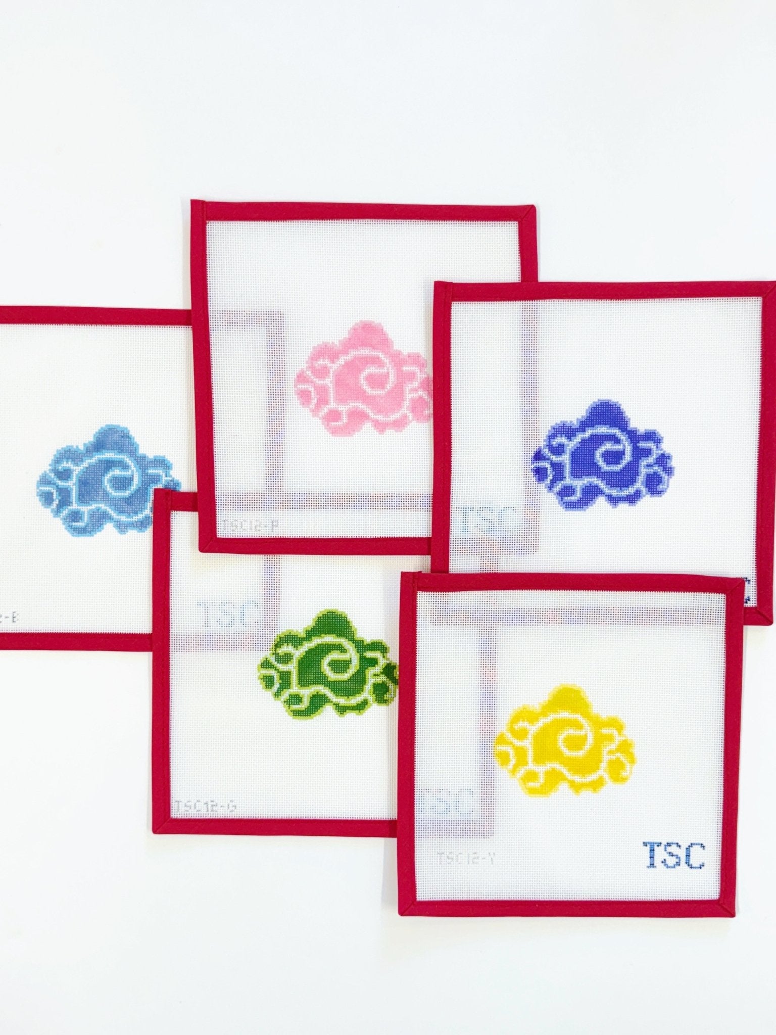 Chinese Cloud - greenGingham StitcheryCanvasThe Red Thread Atelier