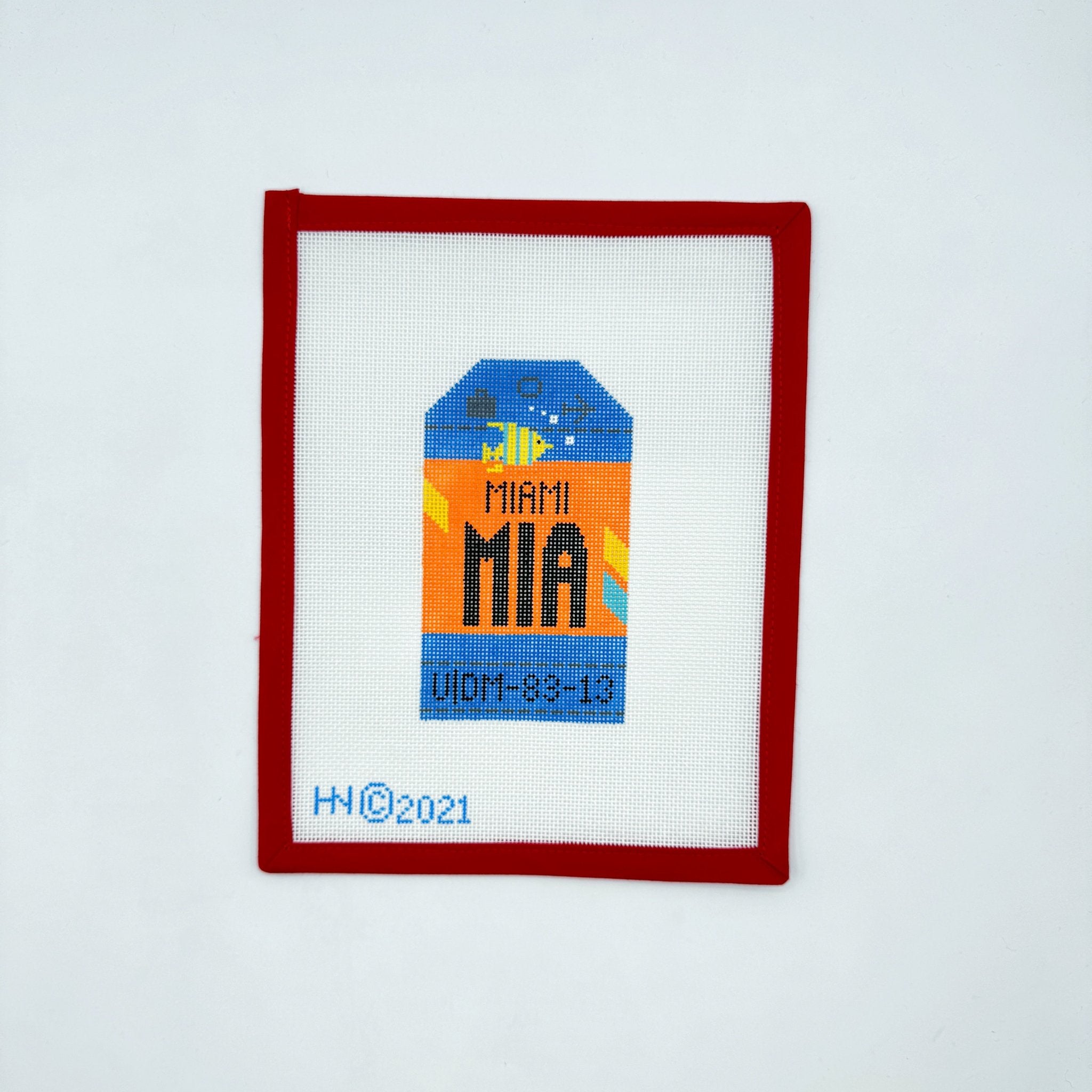 Travel Tag - MiamihedgehogCanvasThe Red Thread Atelier