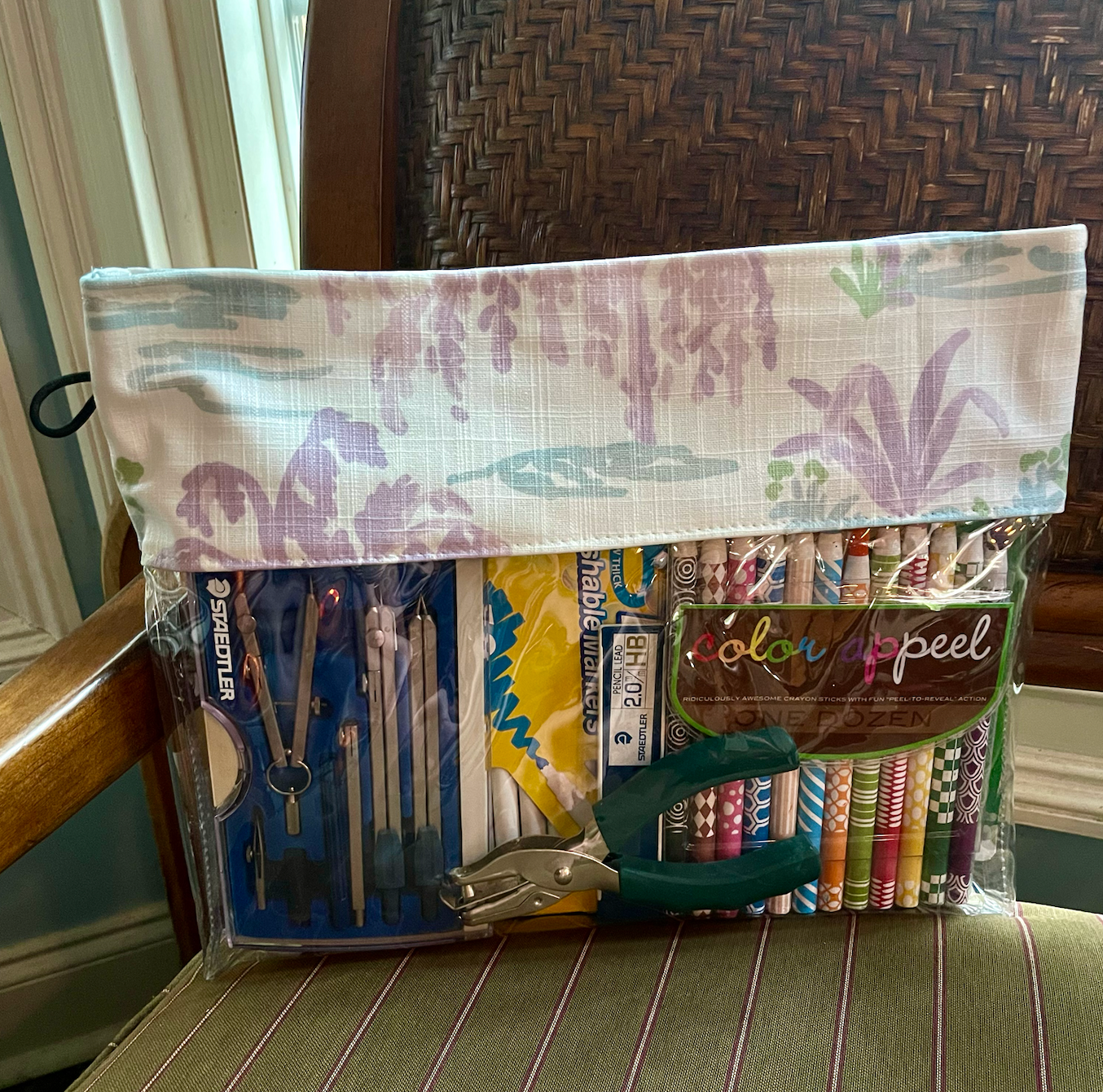 Porta Organizer Bag (two gallon size wide): Wild bergamot (hot pink and white)