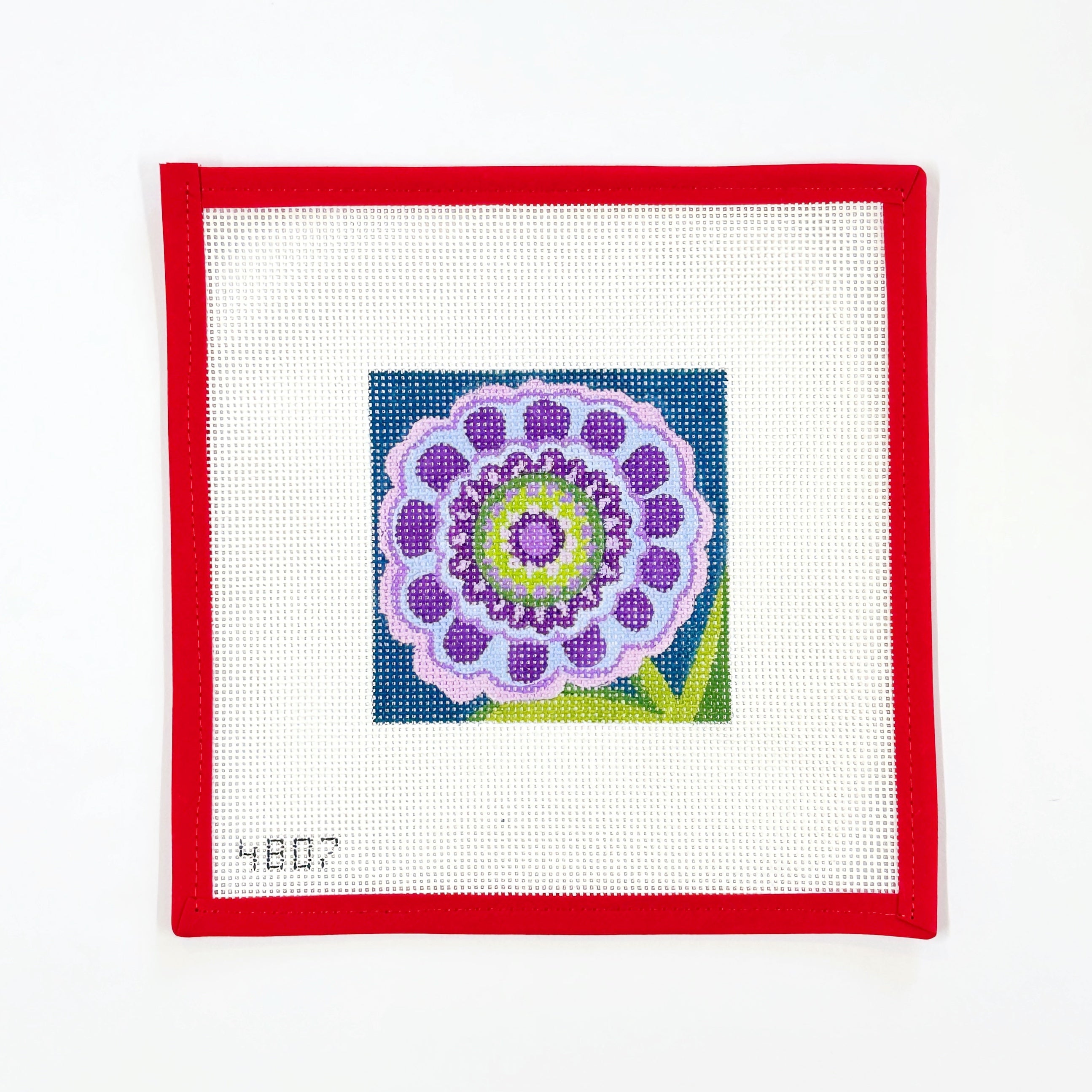 Purple Flower on Teal
