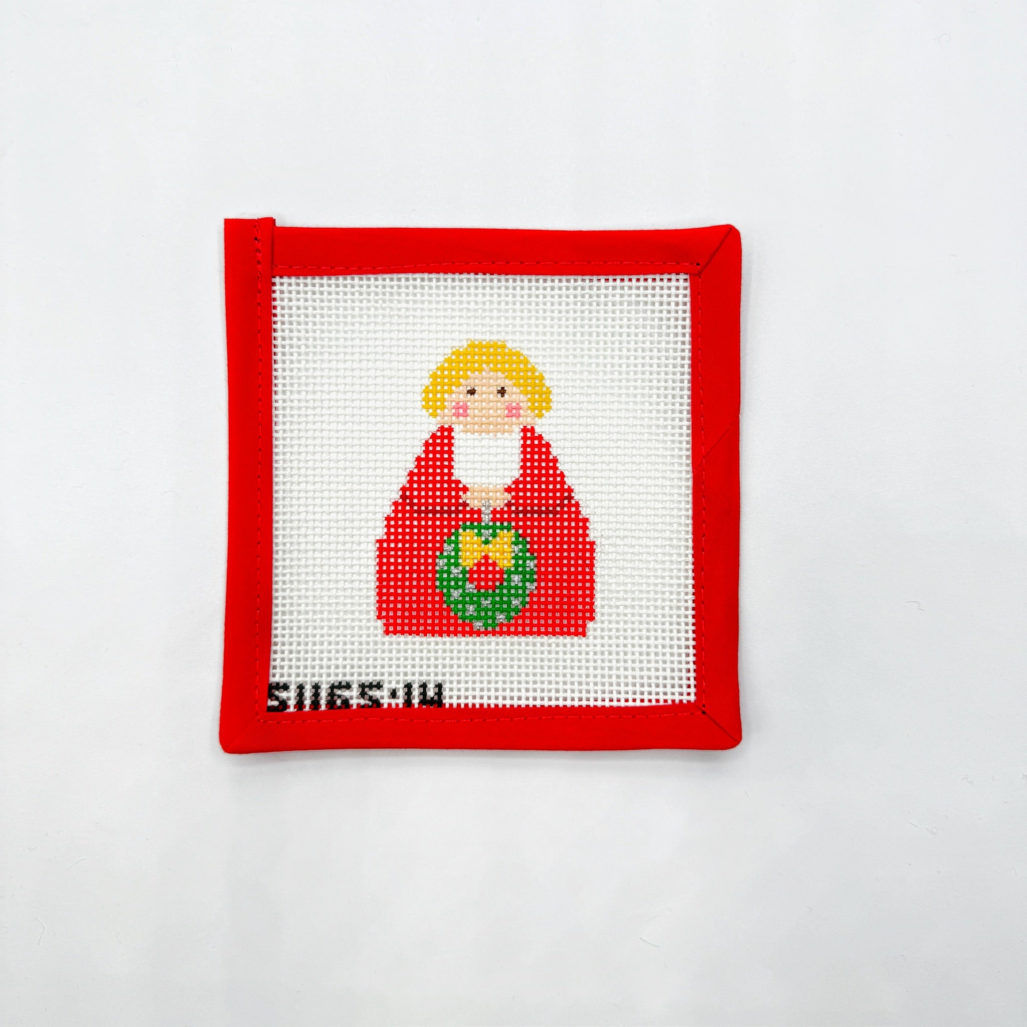 Stitch It’s - Red Angel w Green WreathKCNThe Red Thread Atelier
