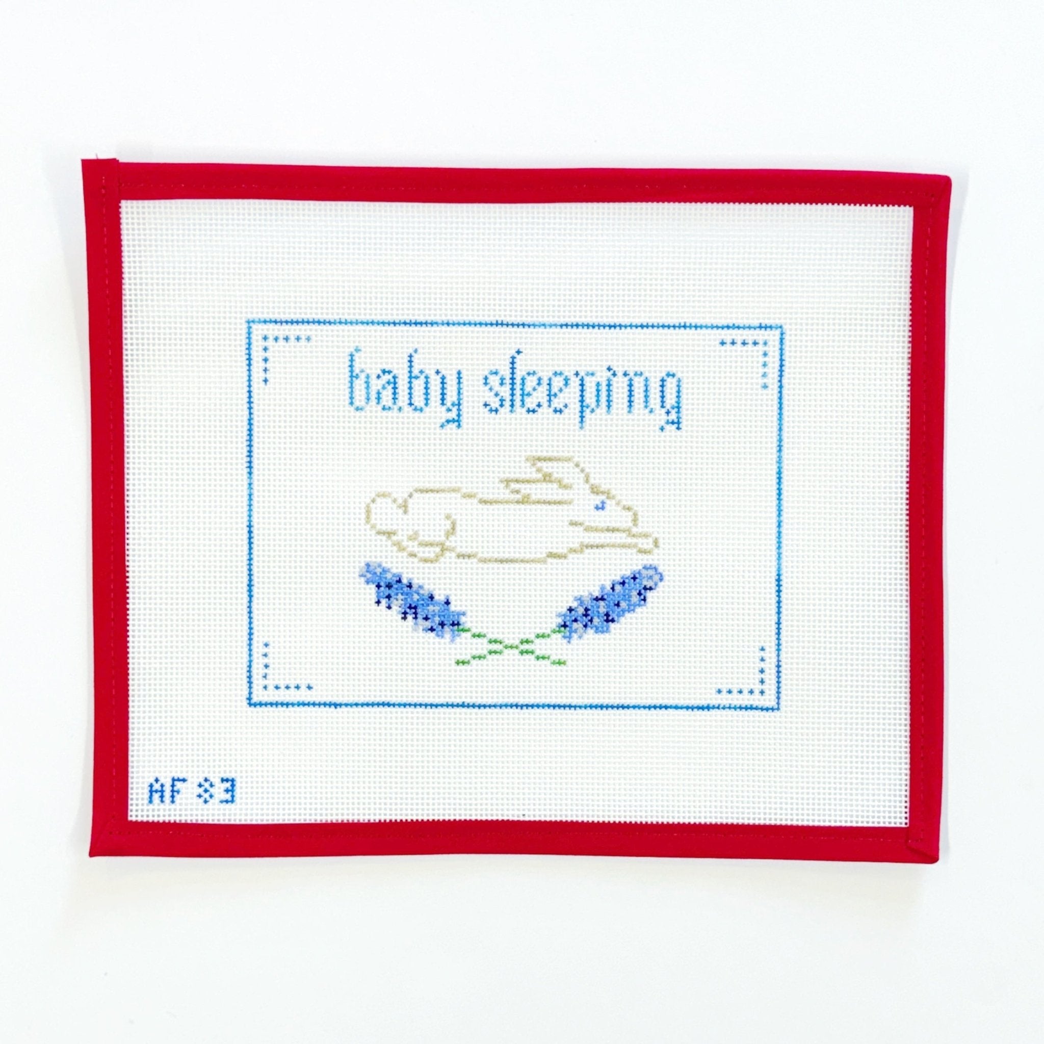Baby Sleeping, Bunny- bluesAnne Fisher NeedlepointCanvasThe Red Thread Atelier