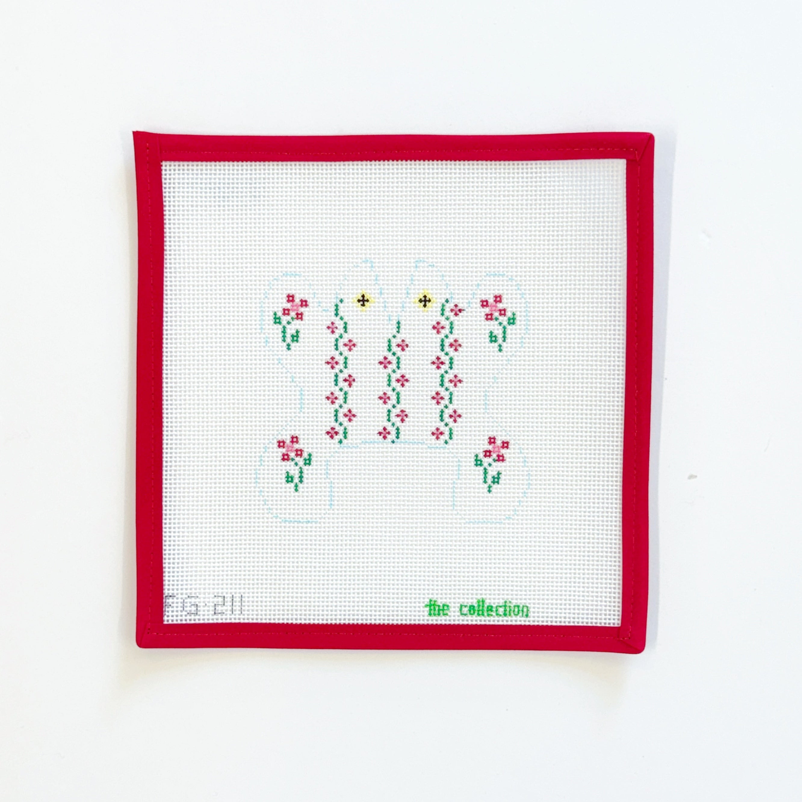 Red Flowers On Vine Frog - 13 mesh