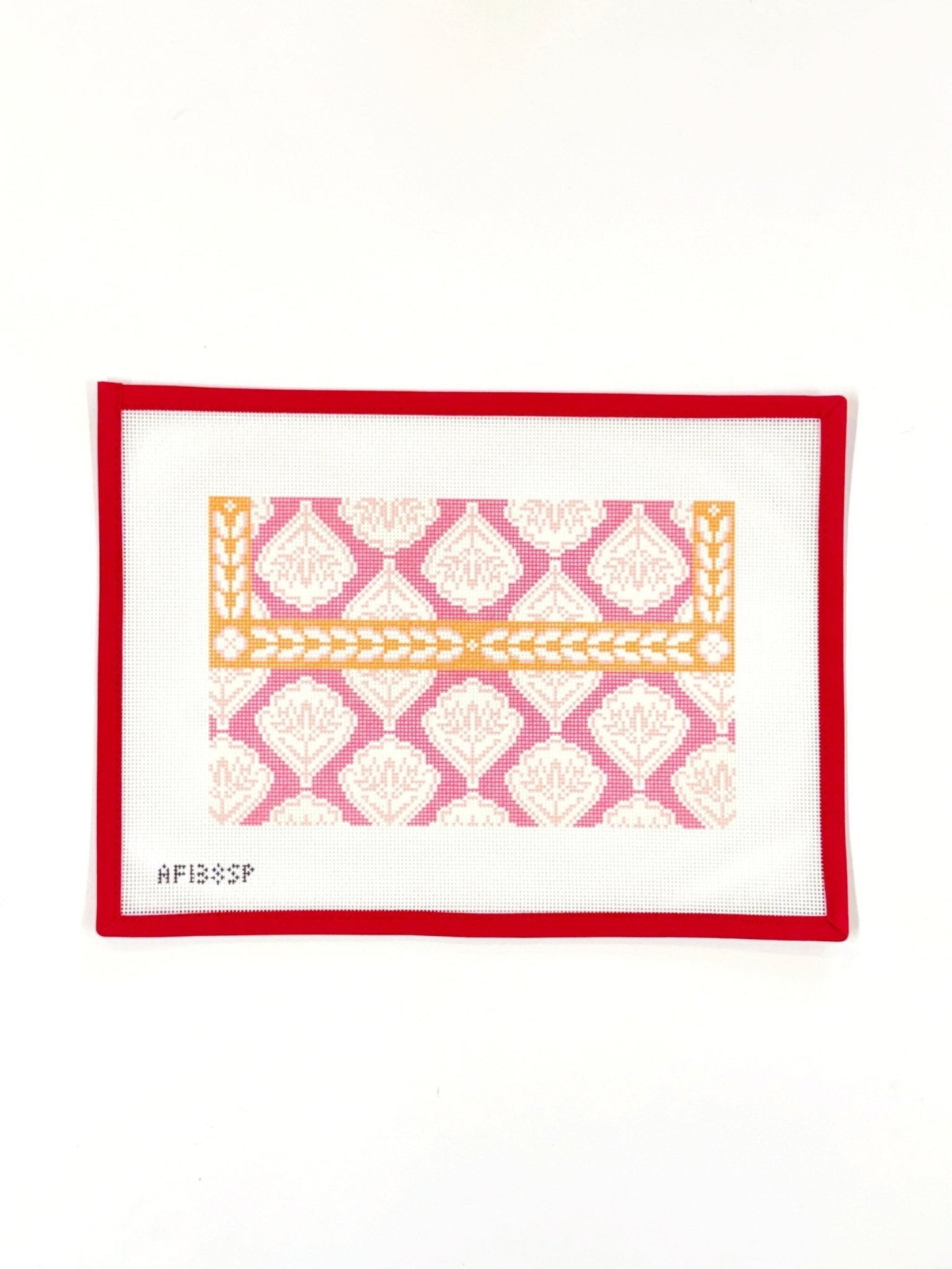 Pink Medallion ClutchAnne Fisher NeedlepointCanvasThe Red Thread Atelier