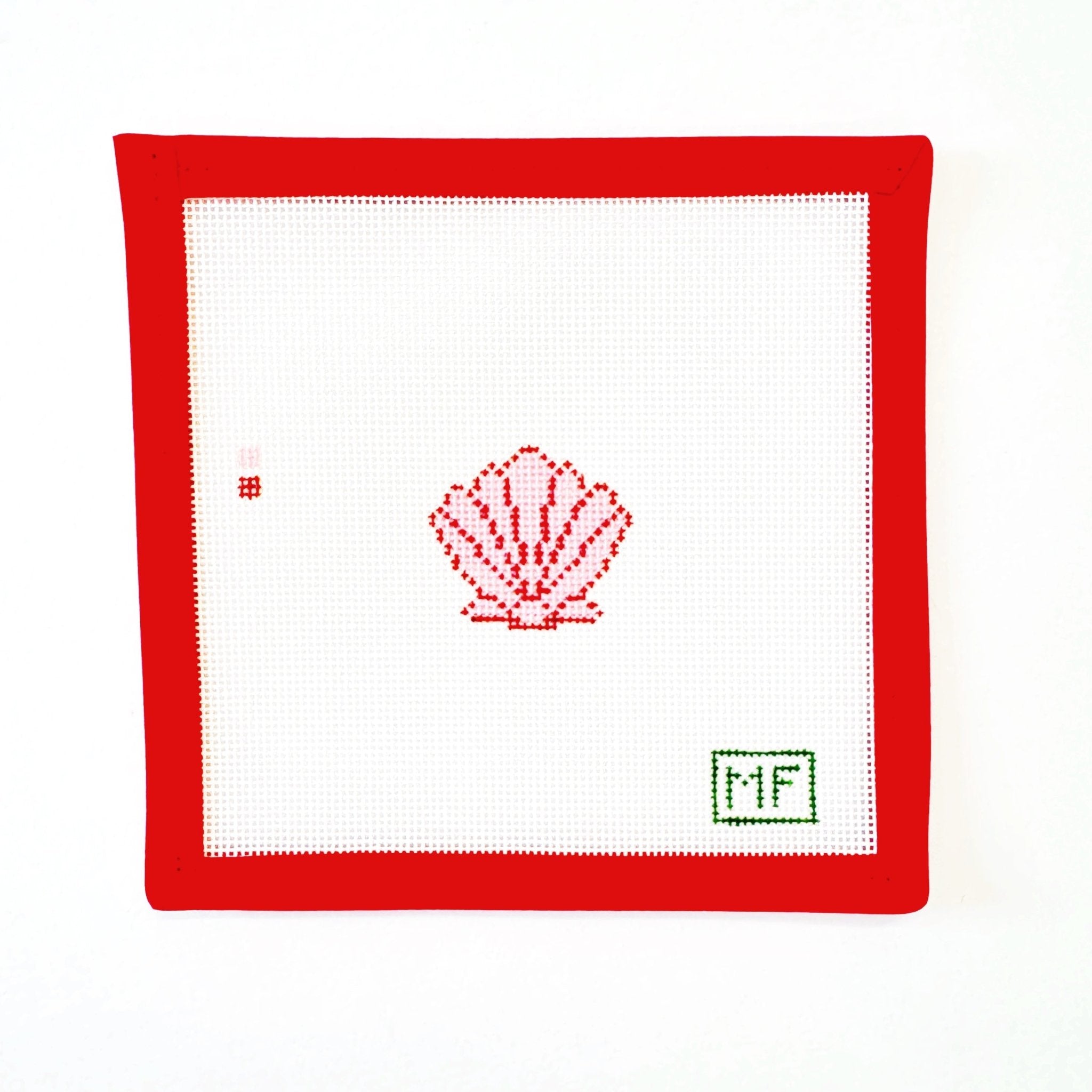 Mini Pink ShellMF NeedlepointCanvasThe Red Thread Atelier