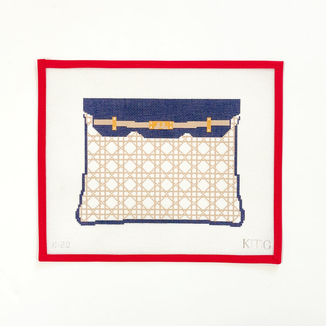 Navy Cane Clutch