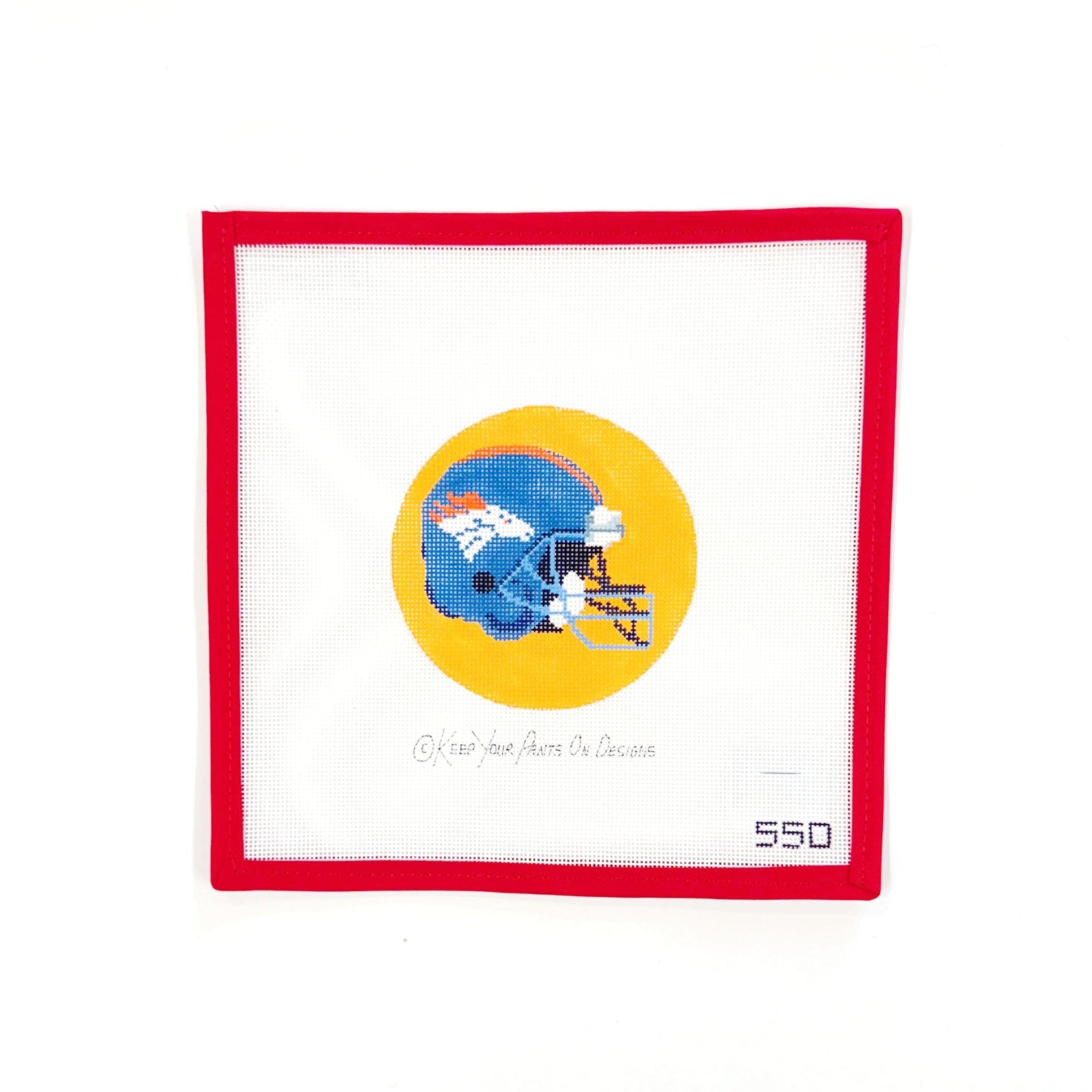Broncos HelmetCBK NeedlepointCanvasThe Red Thread Atelier