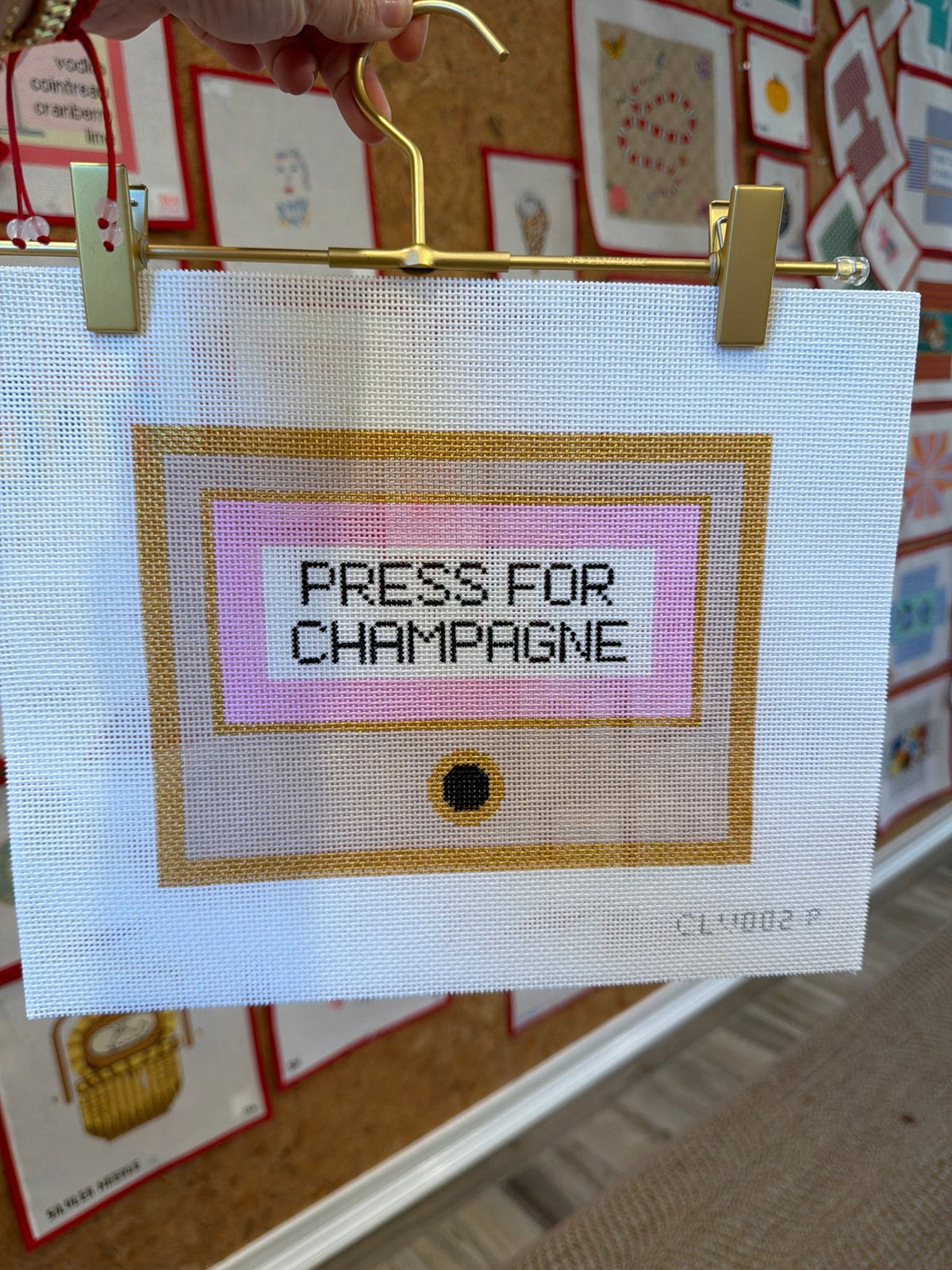 CLV002-P Press for Champagne - PinkCate La VieCanvasThe Red Thread Atelier