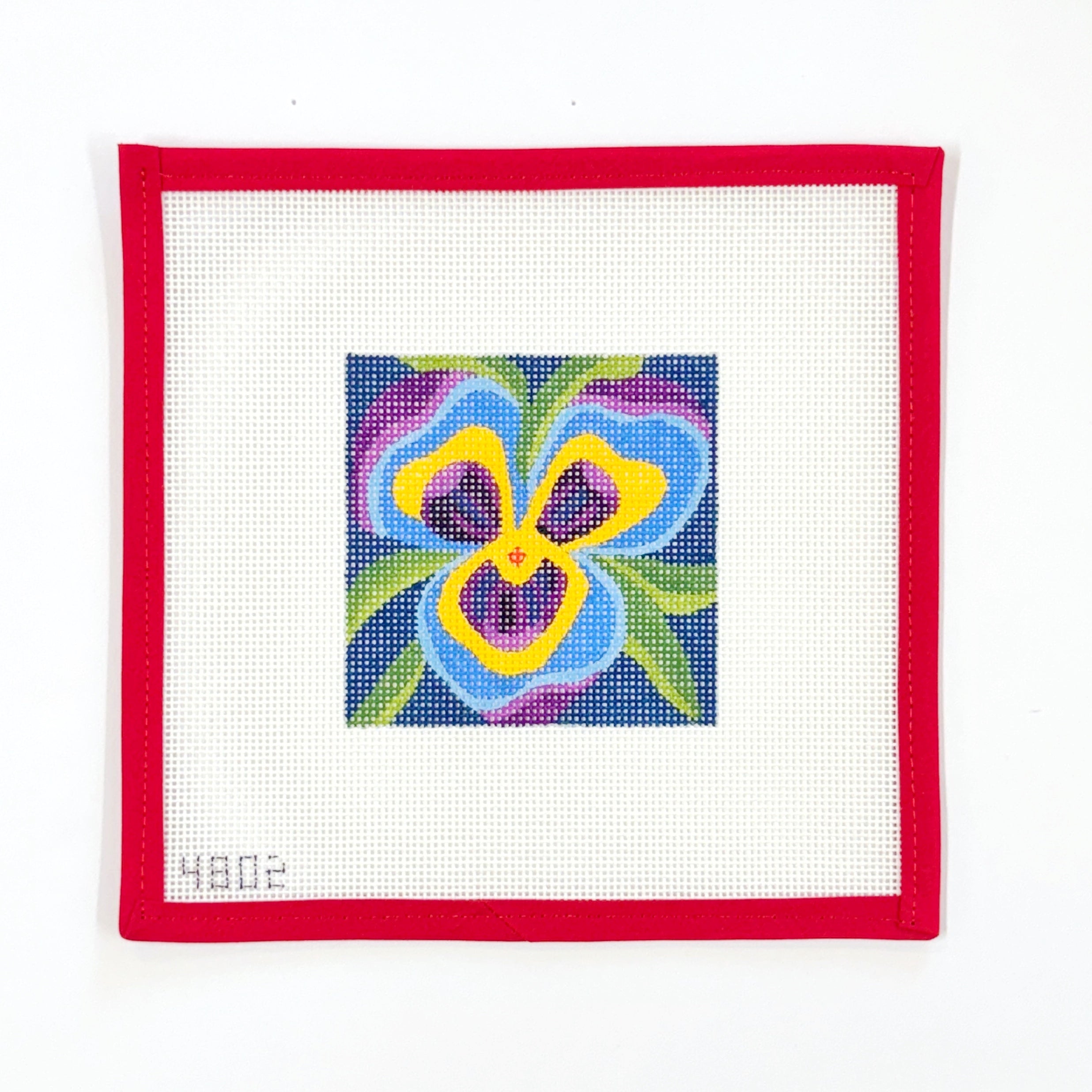 Pansy on Teal