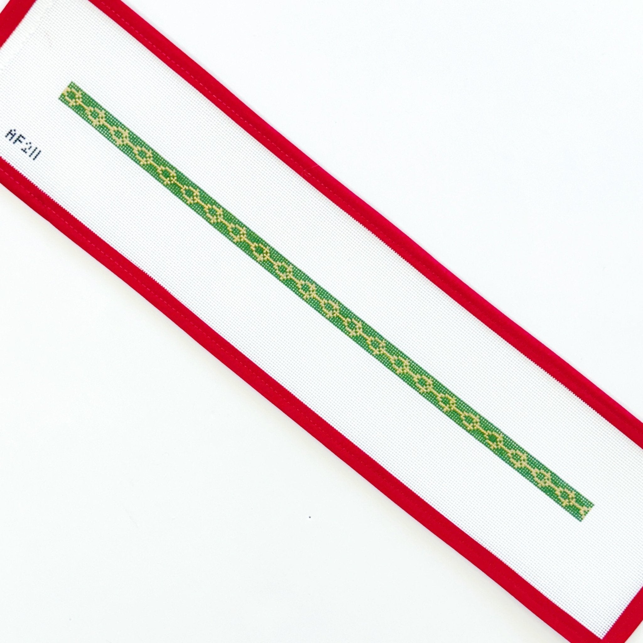 Green Chain Wrap BraceletAnne Fisher NeedlepointCanvasThe Red Thread Atelier