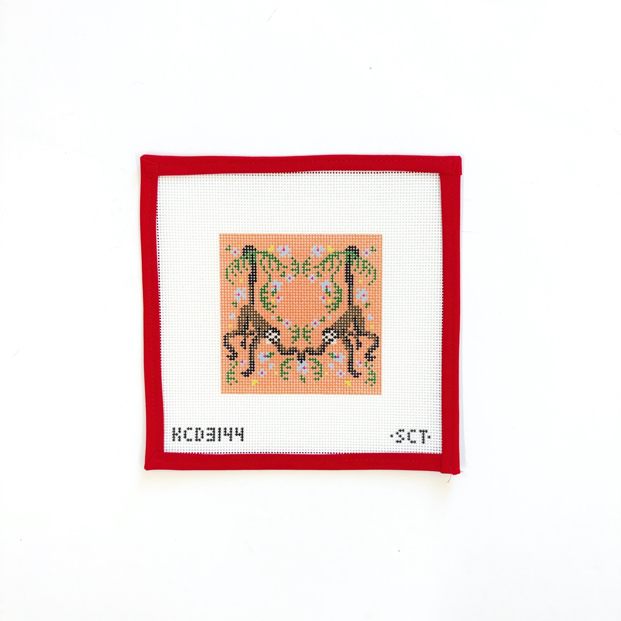 Tropical Spider Monkey on PeachKCNCanvasThe Red Thread Atelier