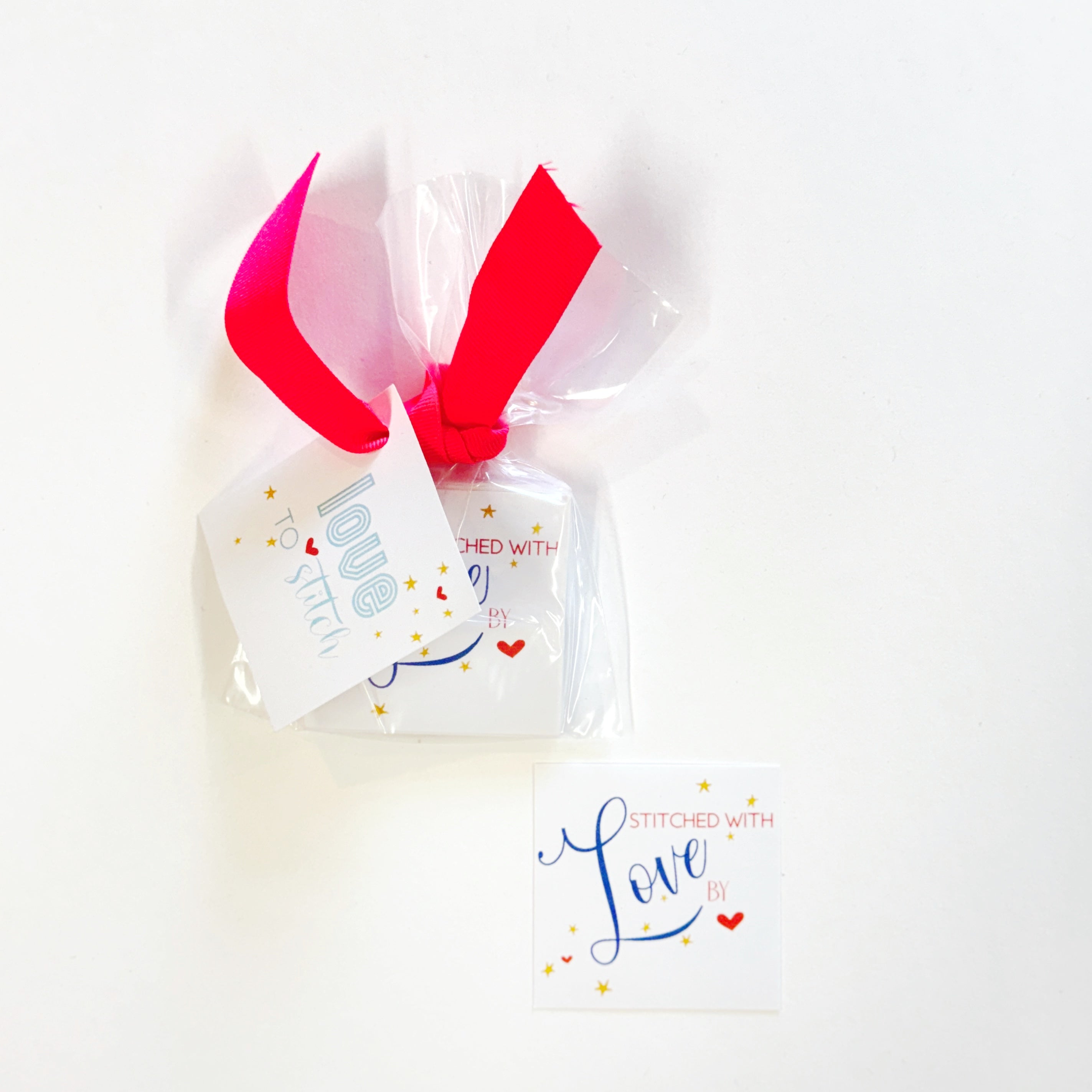 Stitched w Love (blue)- Gifting Tags