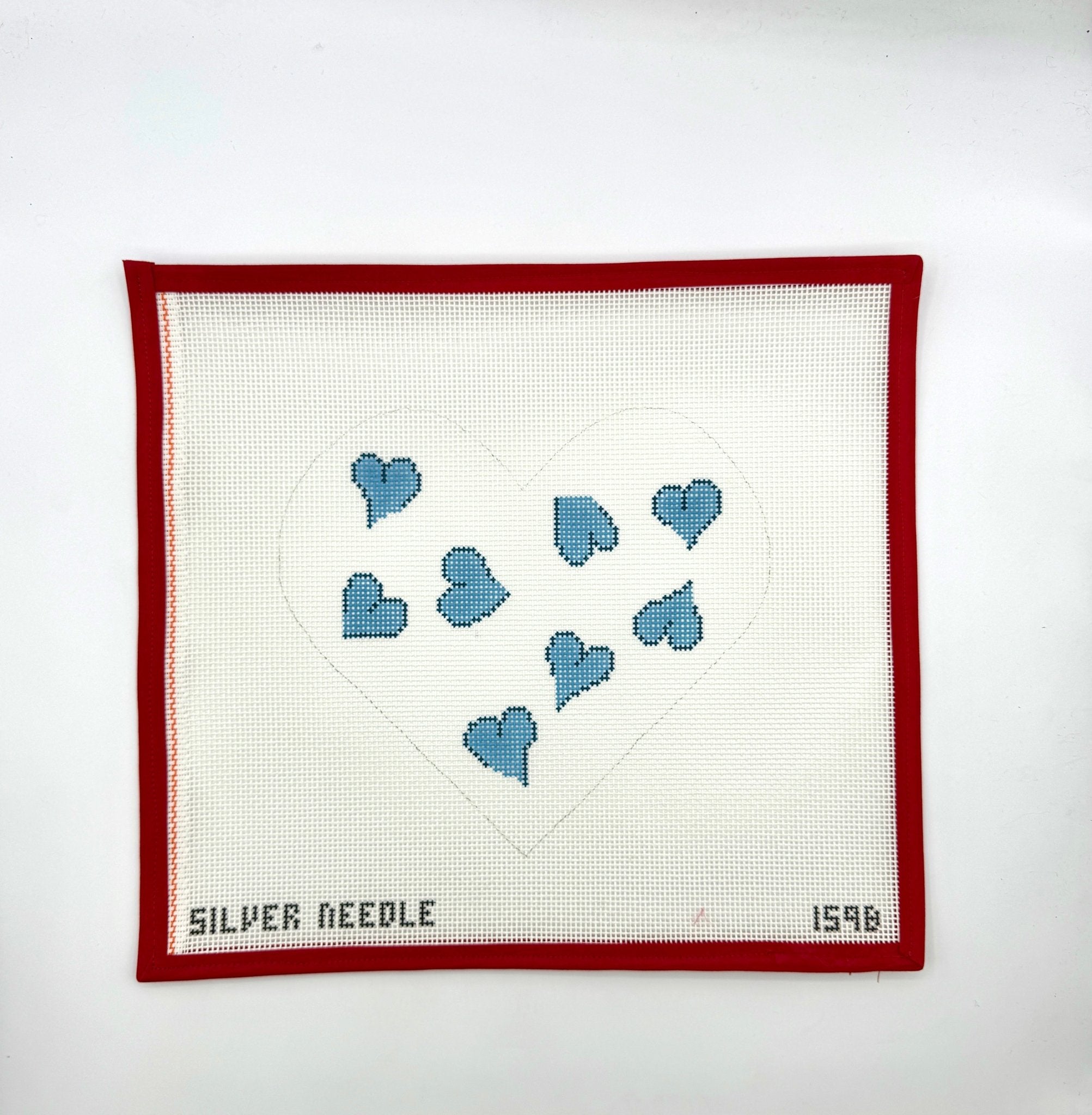 Silver Needle Hearts PillowColonial NeedleCanvasThe Red Thread Atelier