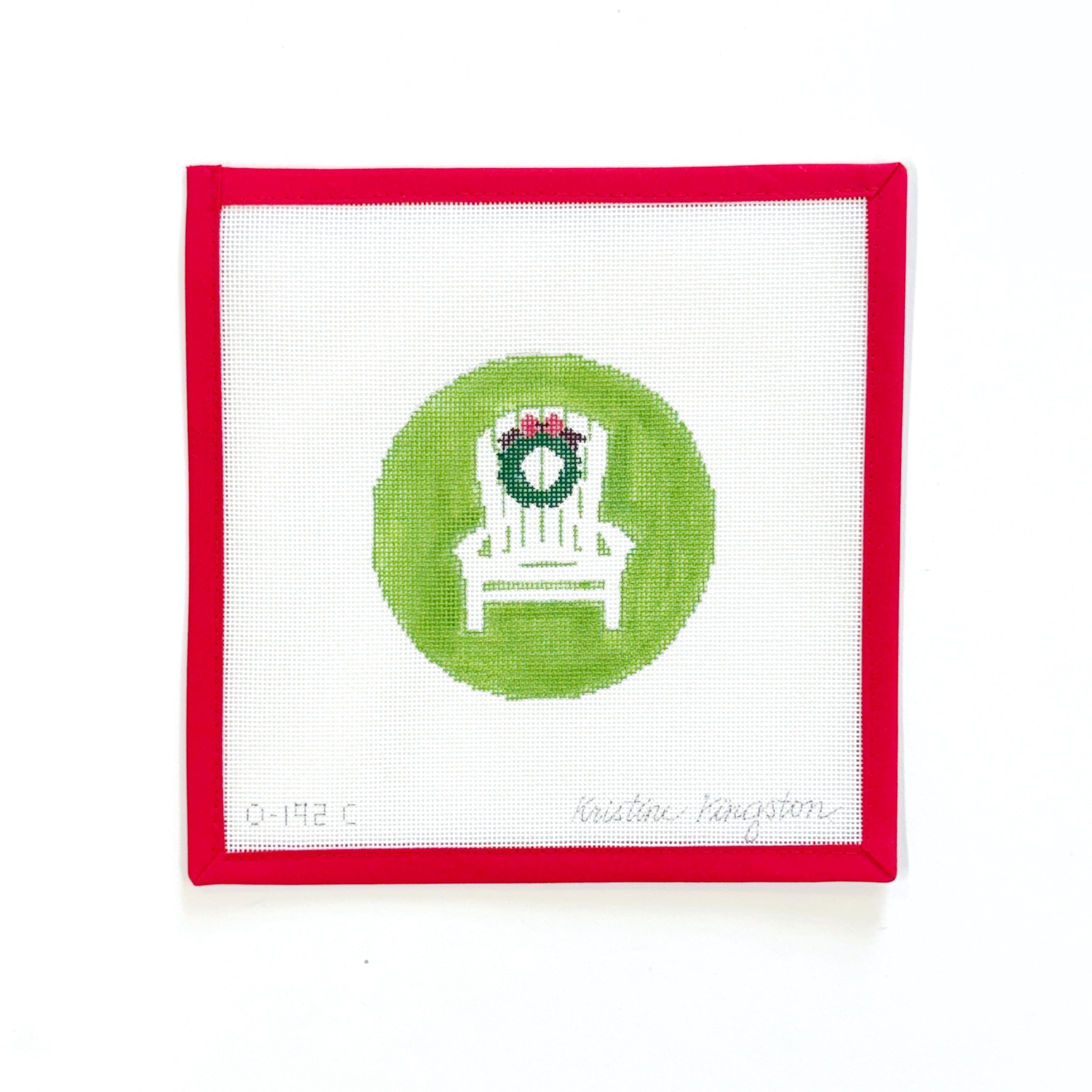 Wreath on green- Adirondack Chair