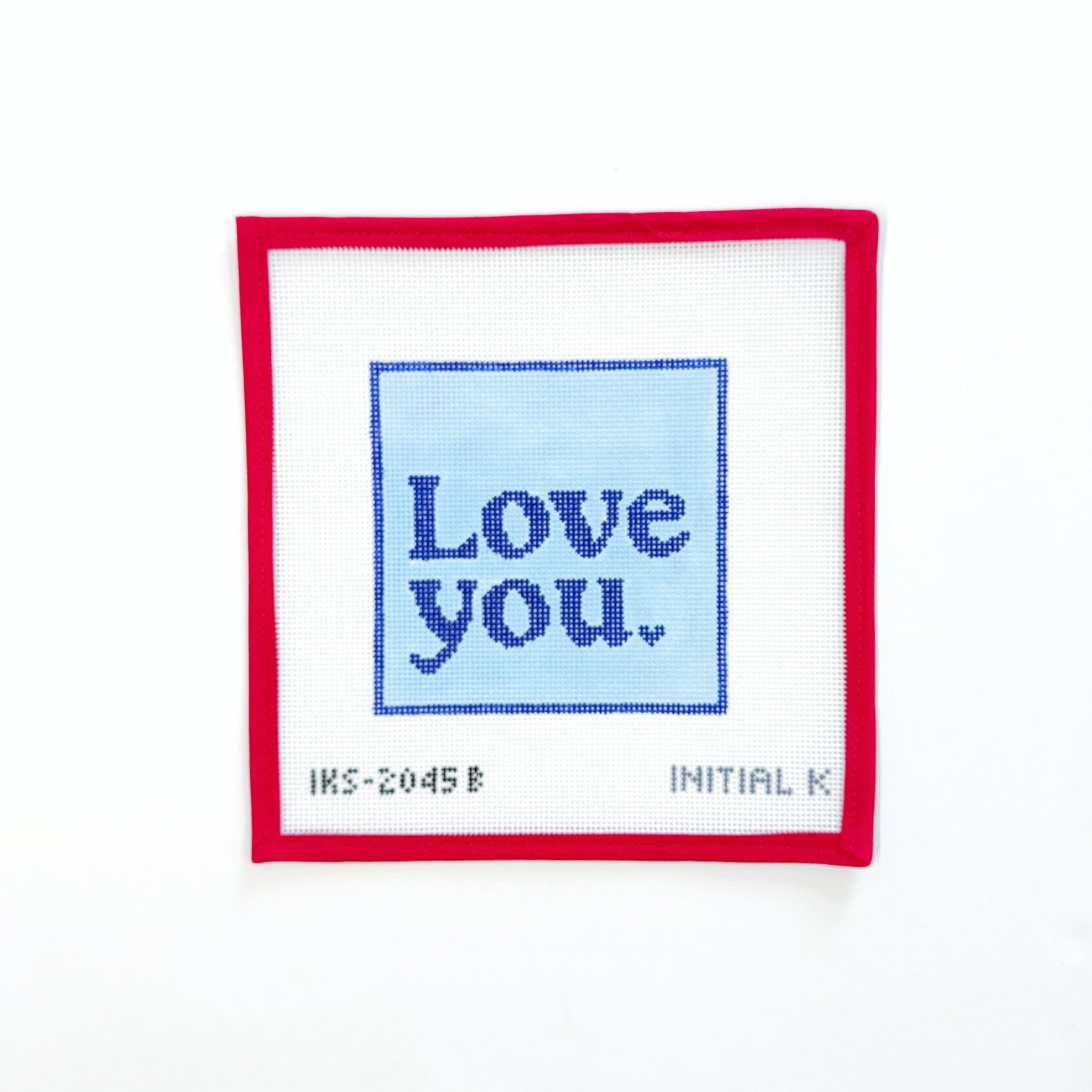 Love You. - blueInitial KCanvasThe Red Thread Atelier