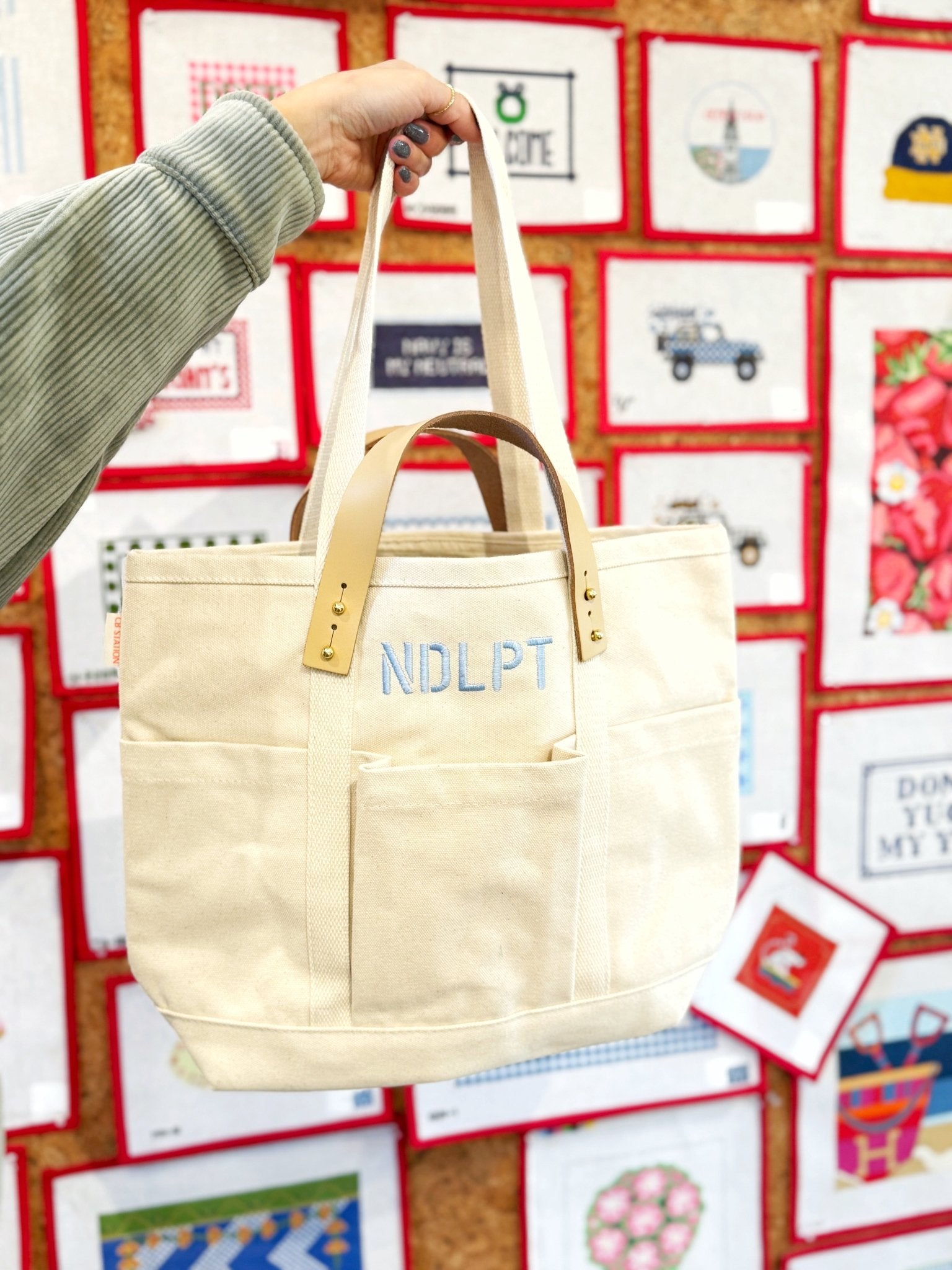 NDLPT Tote w leather handlesThe Red Thread AtelierAccessoryThe Red Thread Atelier