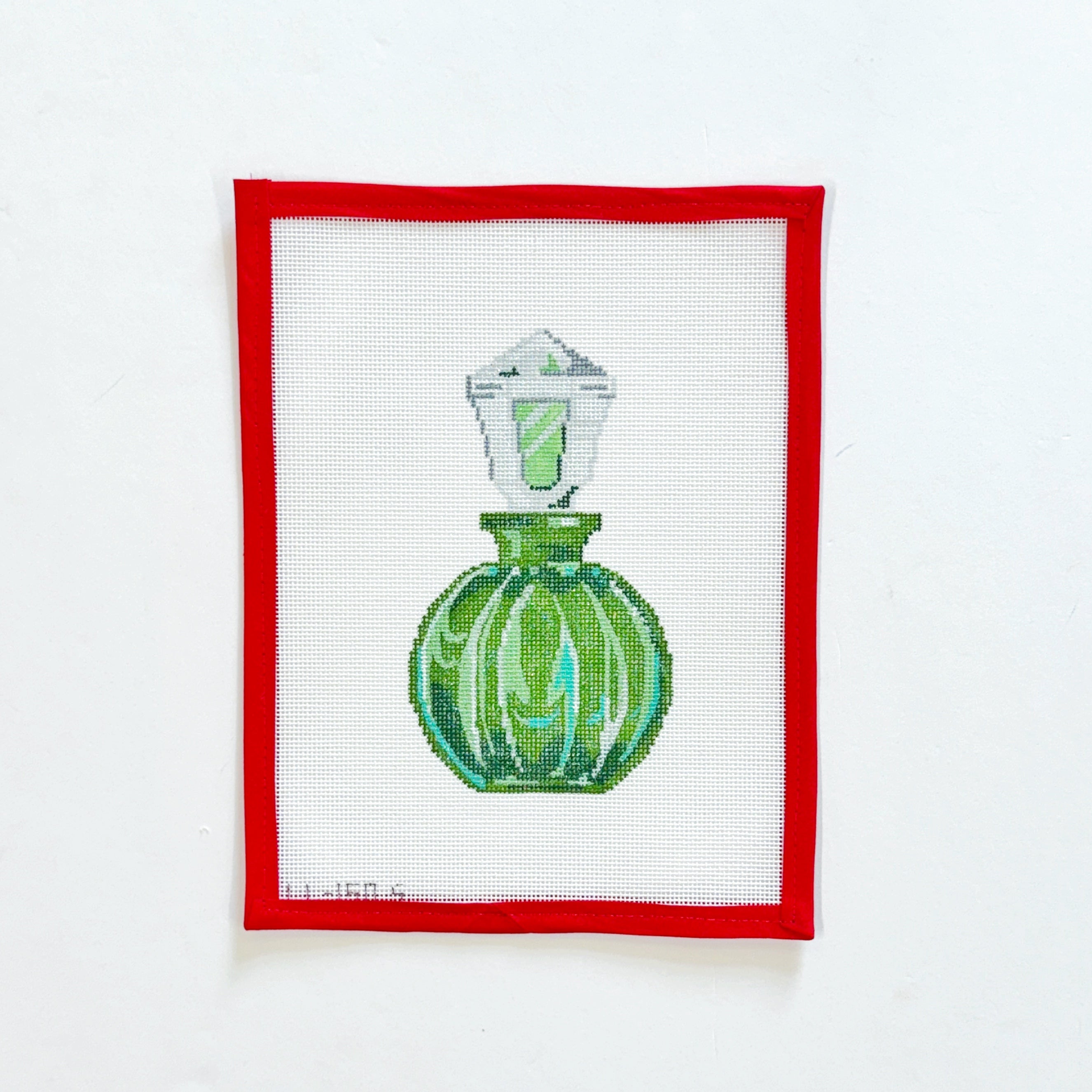 Round Green Glass Perfume Bottle