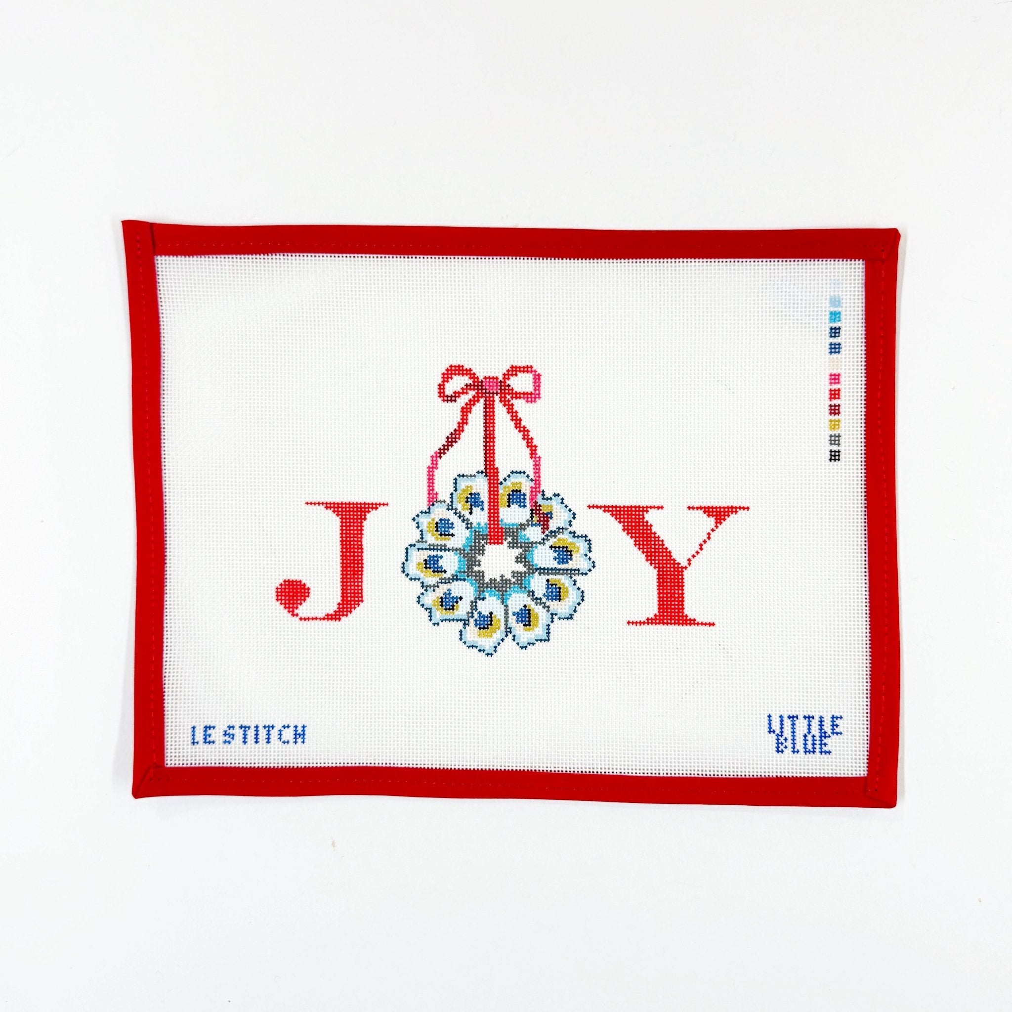 Joy Oyster WreathLe StitchCanvasThe Red Thread Atelier