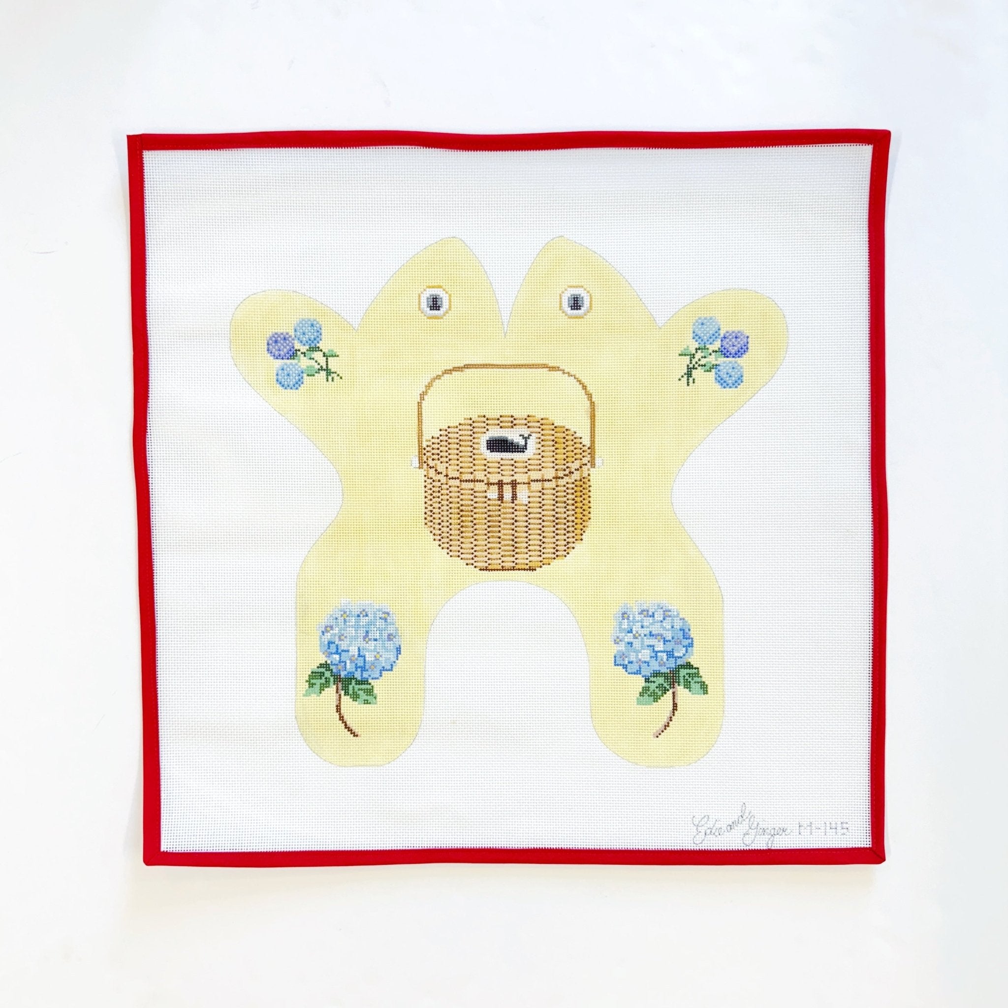 Nantucket Basket FrogCBK NeedlepointCanvasThe Red Thread Atelier
