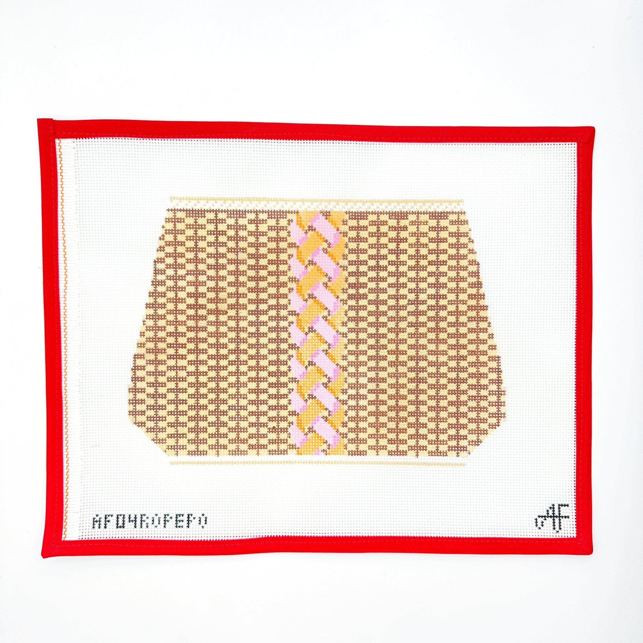 Rope Ribbon Clutch - pinksAnne Fisher NeedlepointCanvasThe Red Thread Atelier