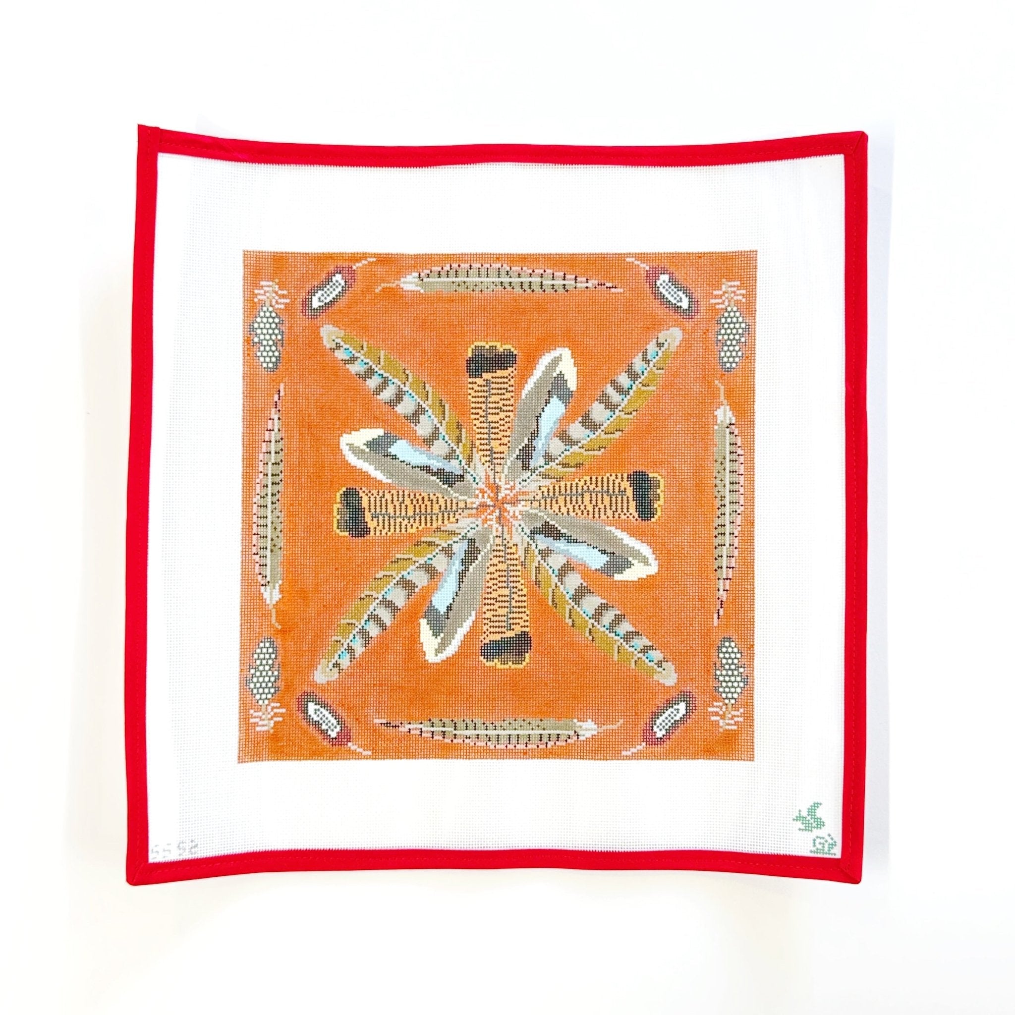 Game Bird Feathers PillowGingham StitcheryCanvasThe Red Thread Atelier