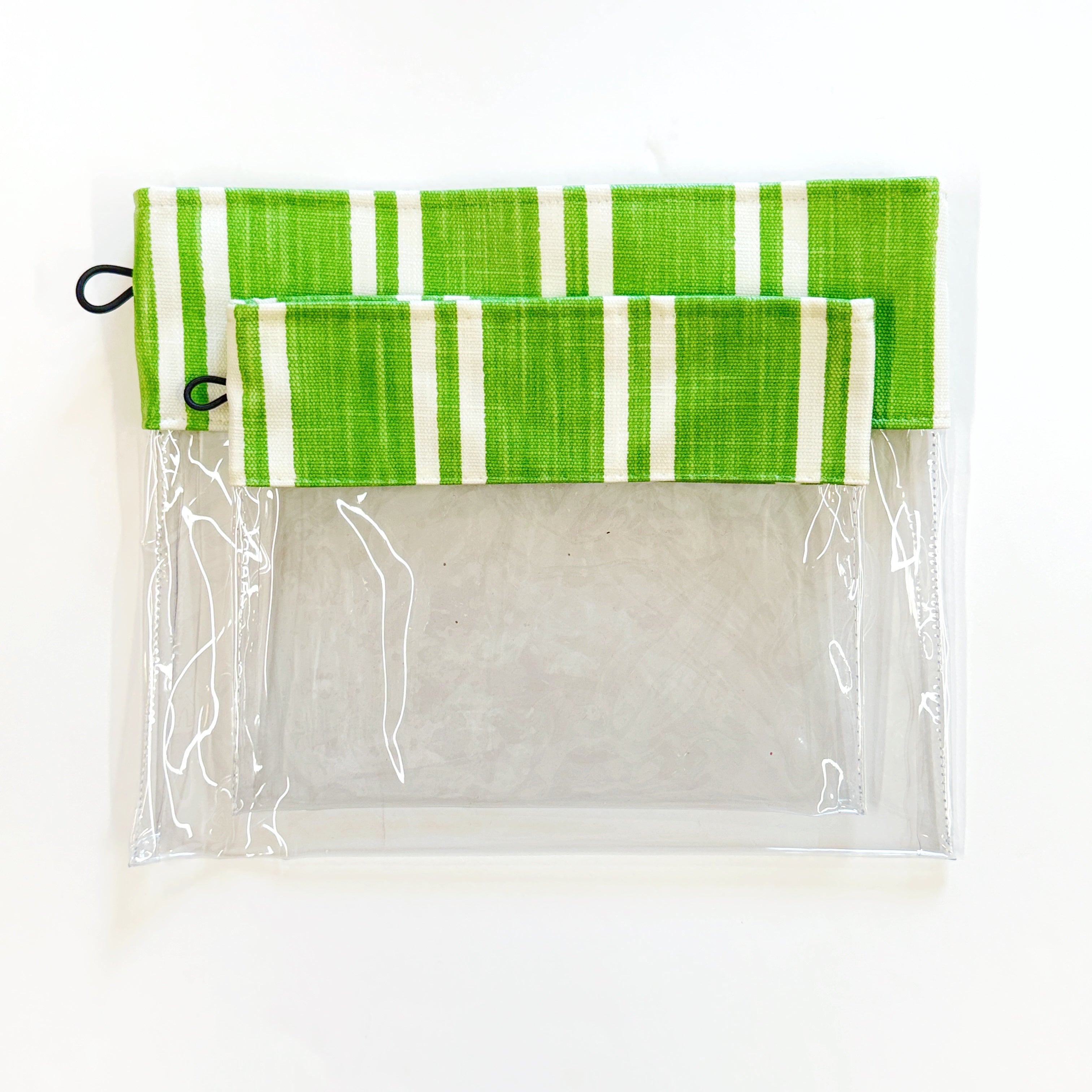 Porta Organizer Bag (two gallon size wide): Lime popsicle (lime green and white)