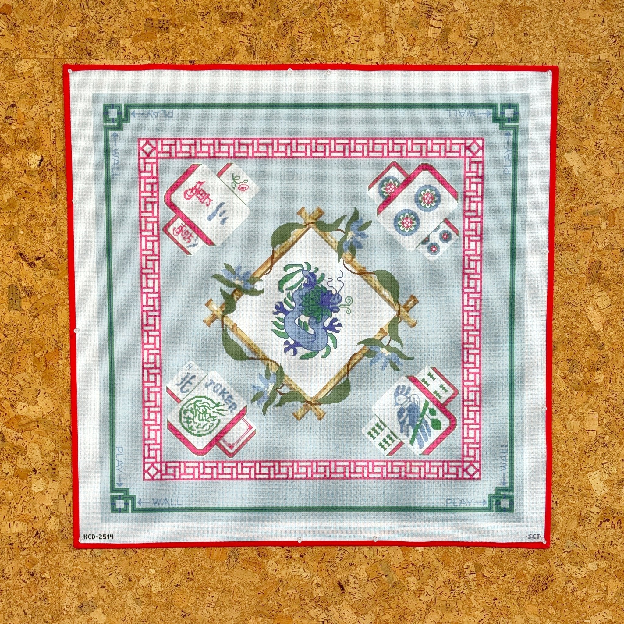 Mahjong Table Cover MatKCNCanvasThe Red Thread Atelier