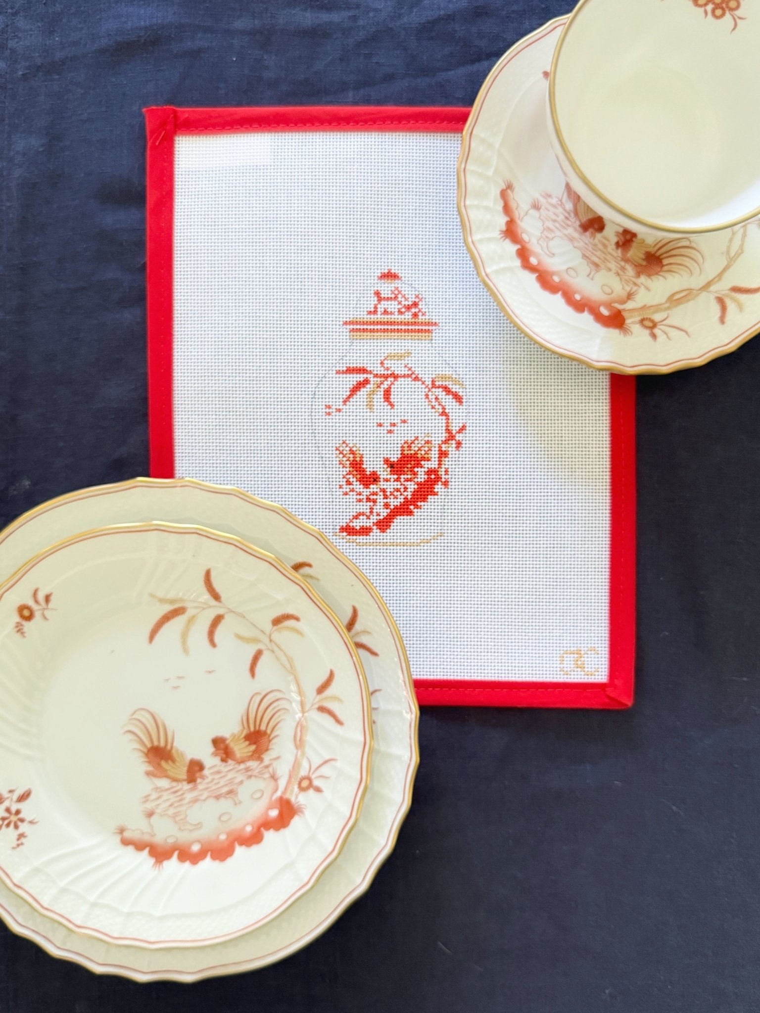 Ginori Ginger JarGingham StitcheryCanvasThe Red Thread Atelier