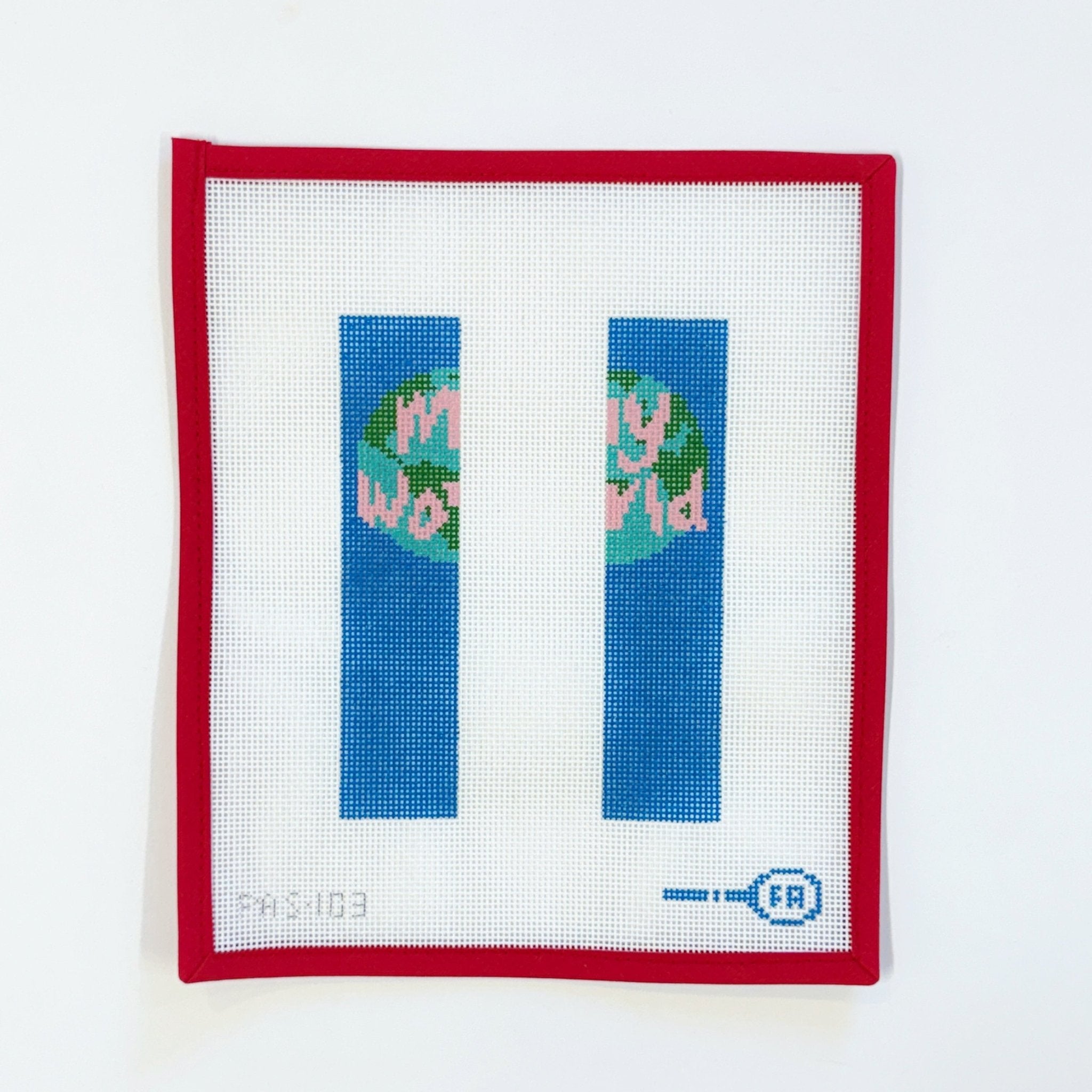 Loved Ones Key Fob - My WorldThe Red Thread AtelierCanvasThe Red Thread Atelier