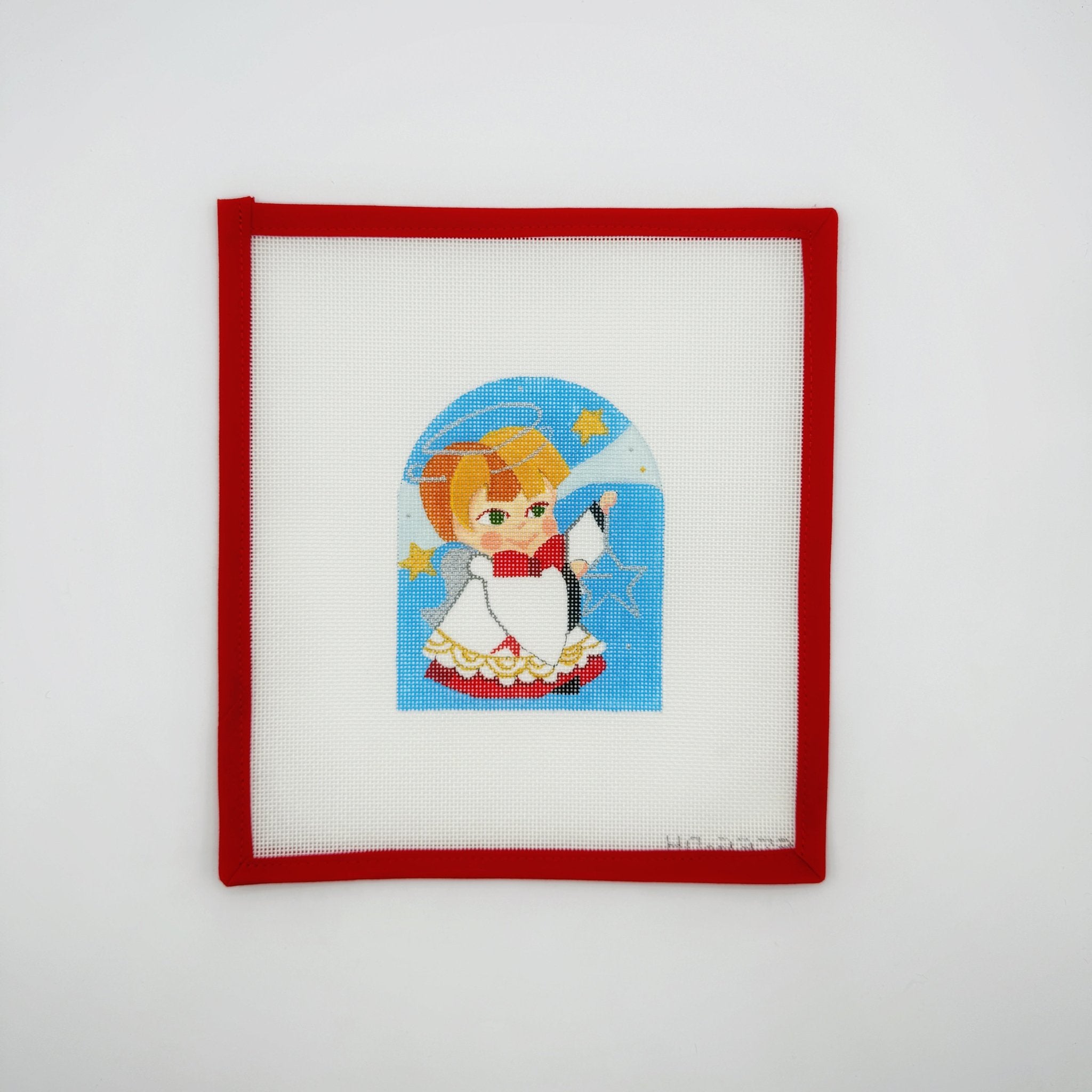 Stained Glass Angel w triangleRaymond CrawfordCanvasThe Red Thread Atelier