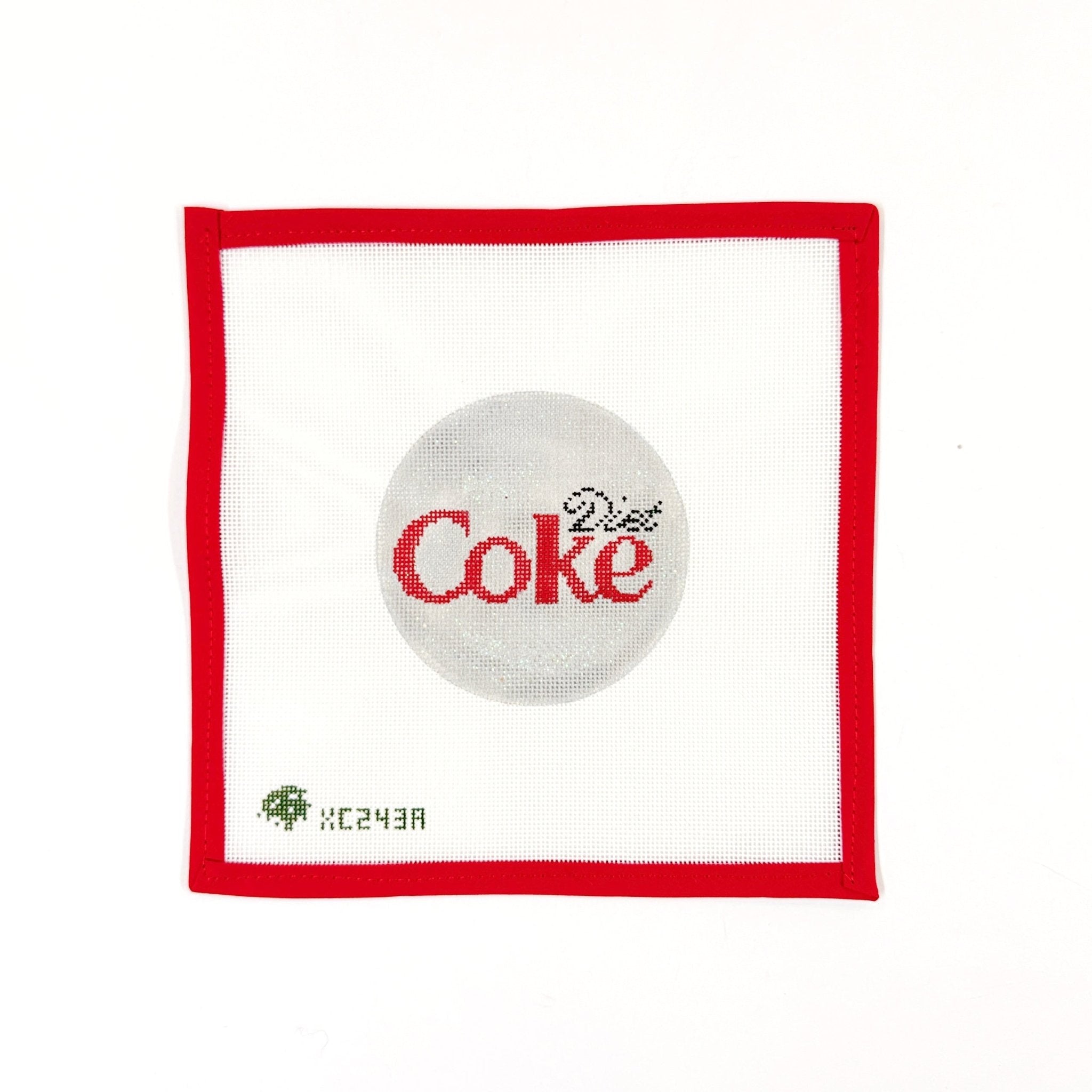 Diet Coke RoundElm Tree NeedlepointCanvasThe Red Thread Atelier