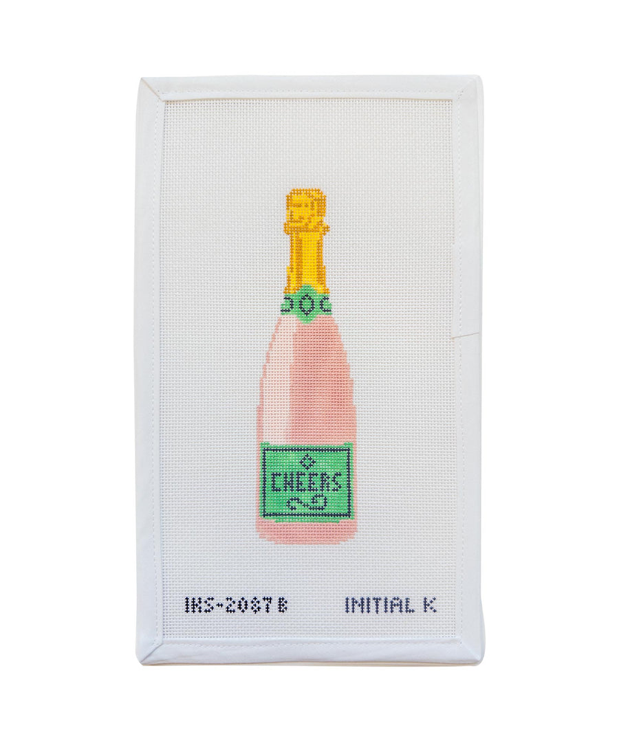 Cheers Champagne Ornament needlepoint canvas by Initial K Studio