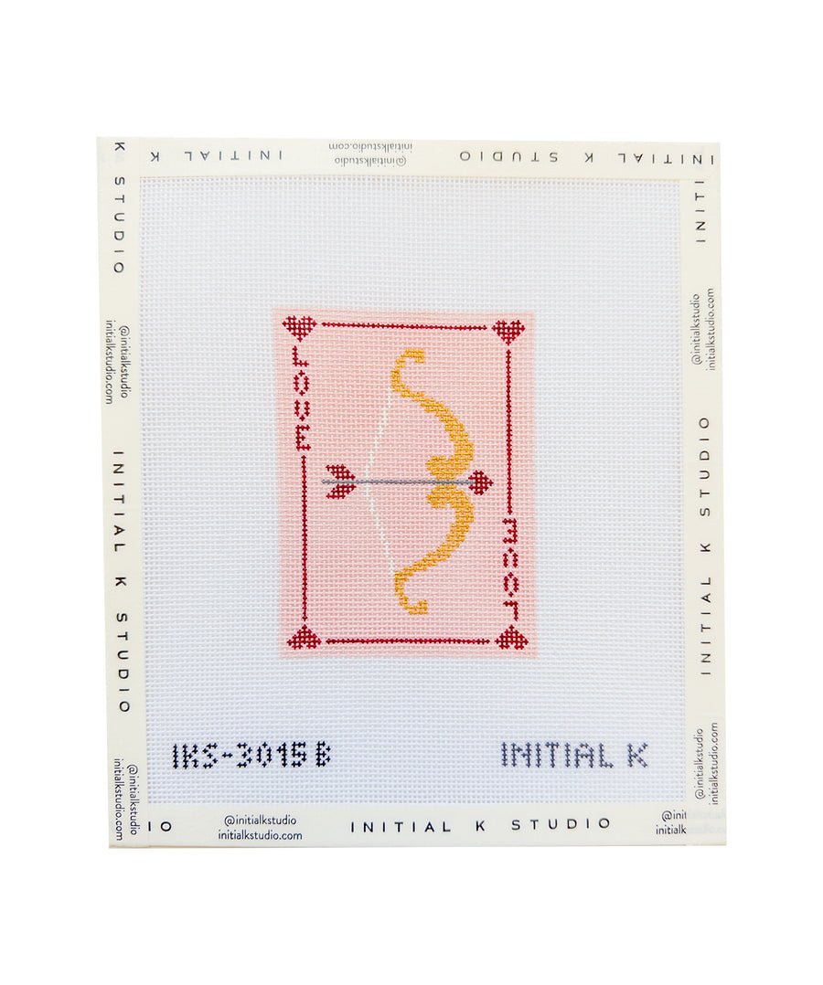 Love Card Cupid BowInitial KCanvasThe Red Thread Atelier