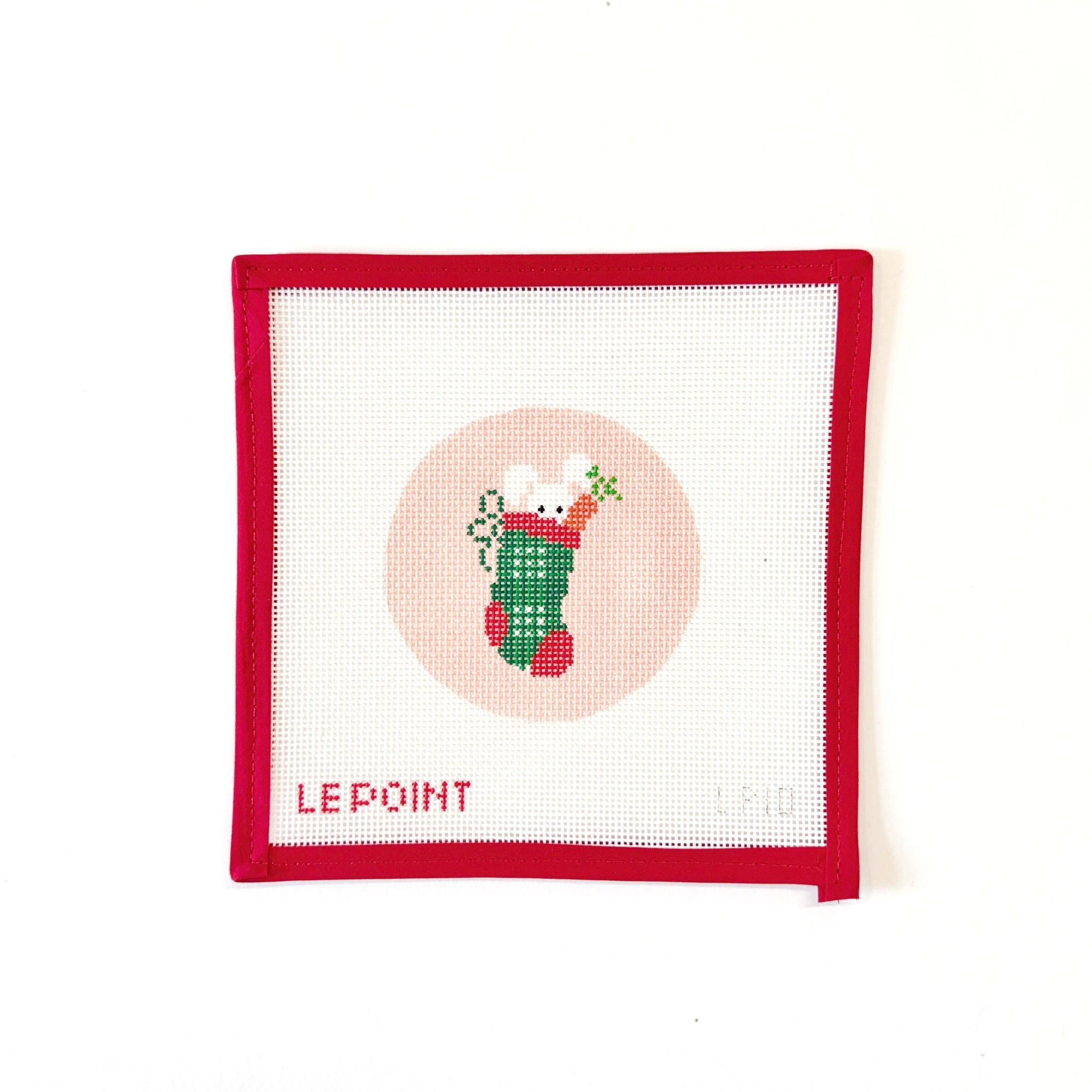 Holiday Bunny RoundLe Point StudioCanvasThe Red Thread Atelier